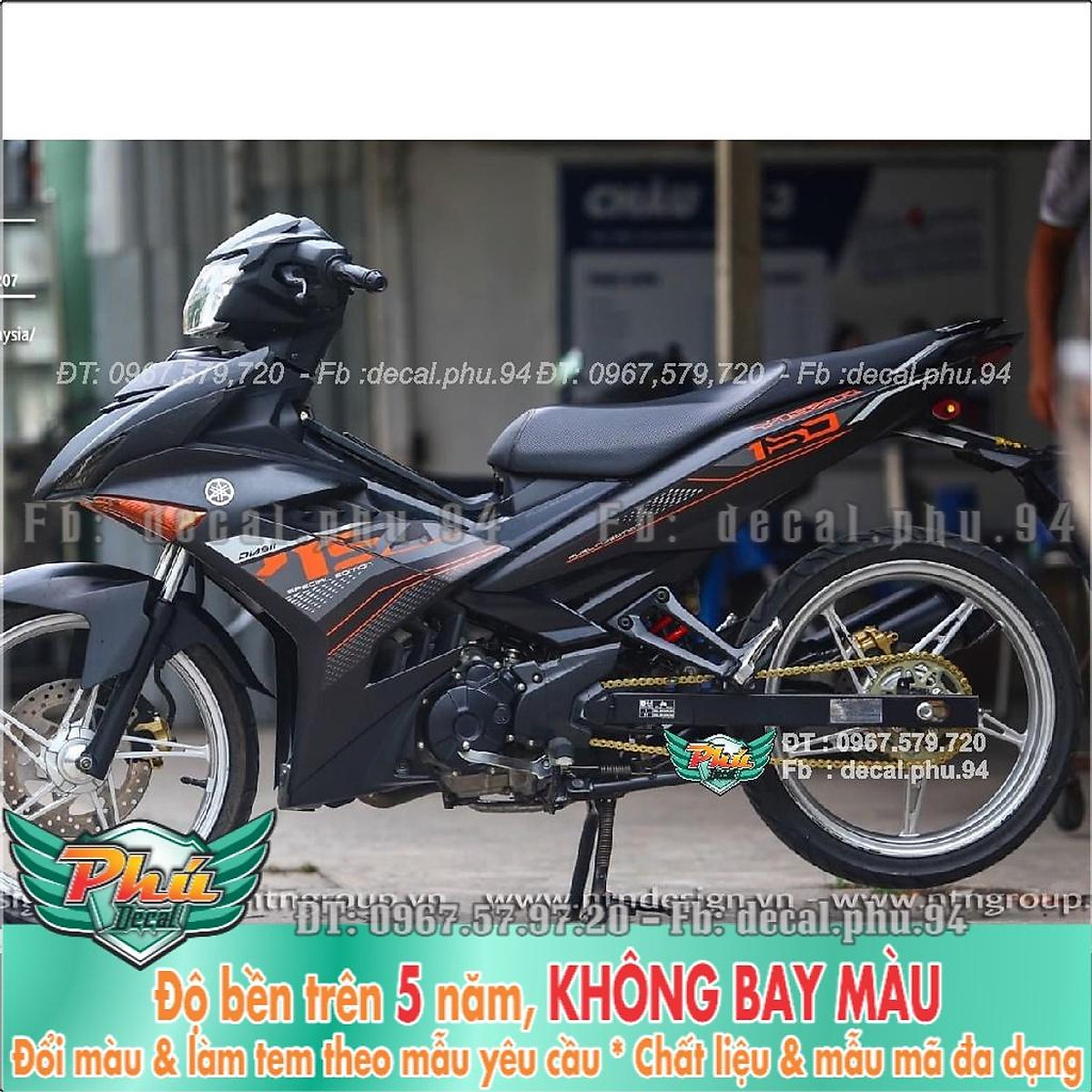 tem rời xe exciter 150 xanh cam xám king drag  tem roi xe exciter 150 xanh  cam xam king drag