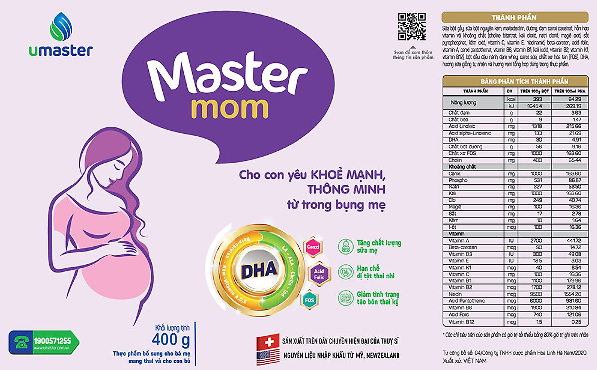 Sữa bột Umaster - Master Mom - 400gr