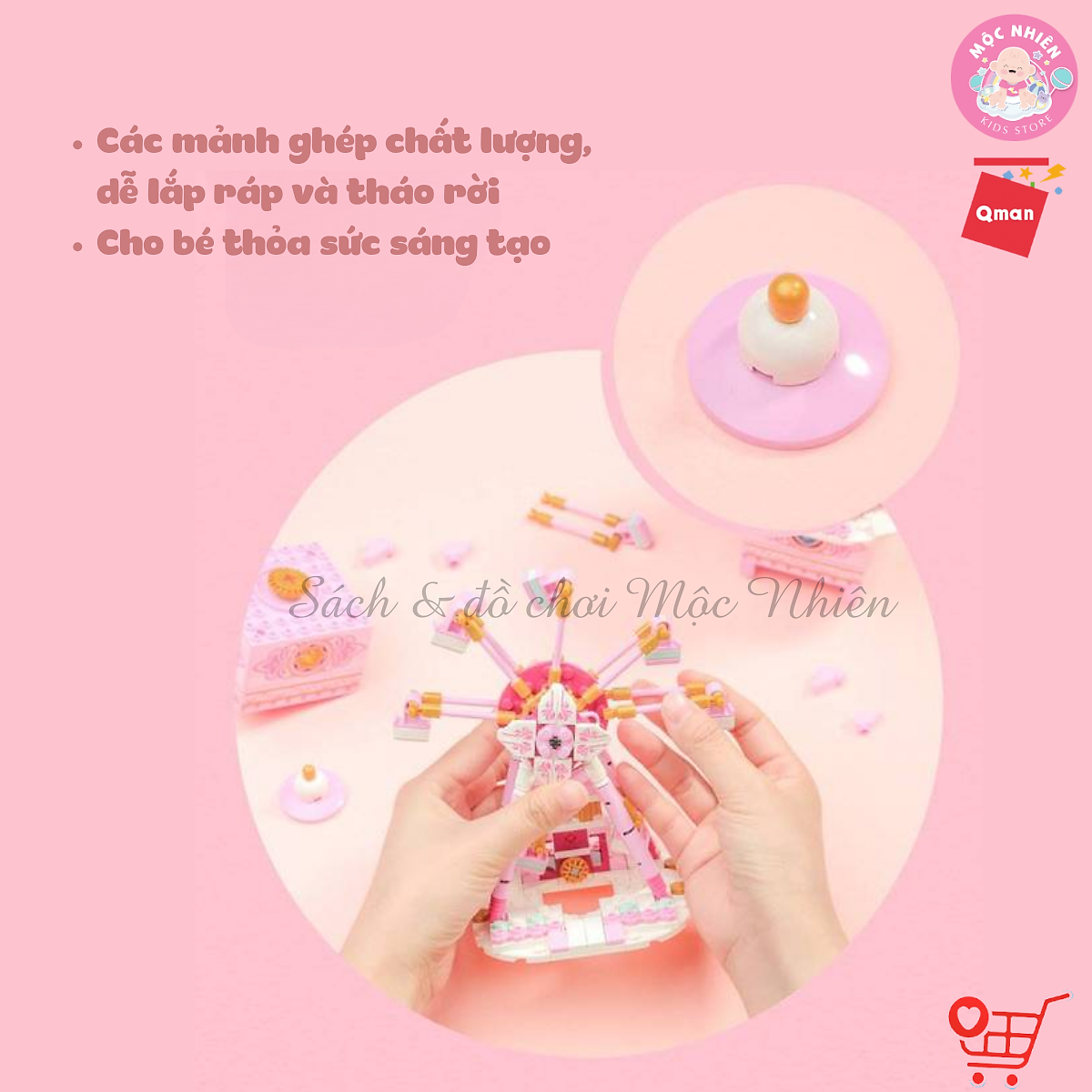 Đồ chơi lắp ráp lego Qman 42107 - Hộp phát nhạc sáng tạo dành cho bé gái từ 6 tuổi (418 chi tiết)