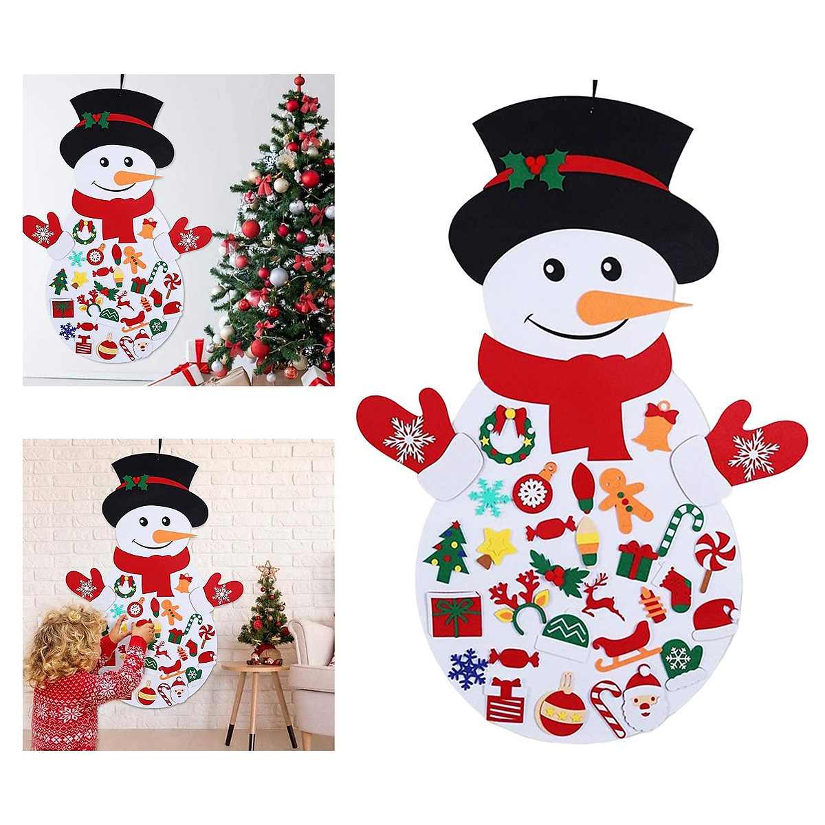 DIY Felt Snowman Christmas Tree Decorations Felt Craft Kit Party Supplies DIY Felt Snowman Christmas Tree Decorations Felt Craft Kit Party Supplies