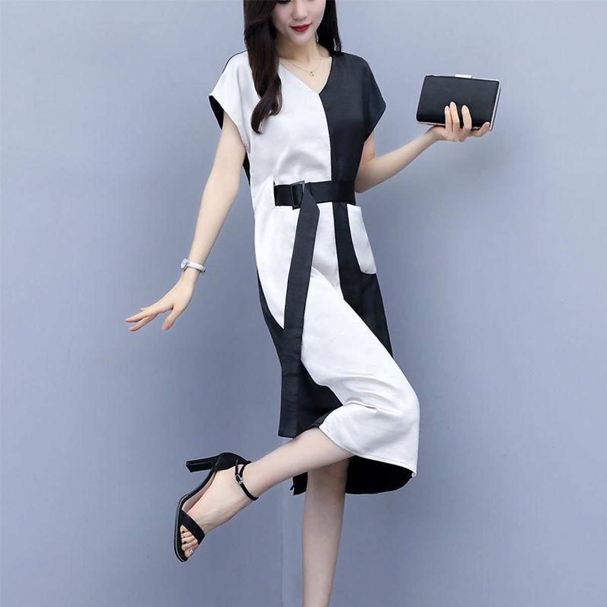 mid length slit dress