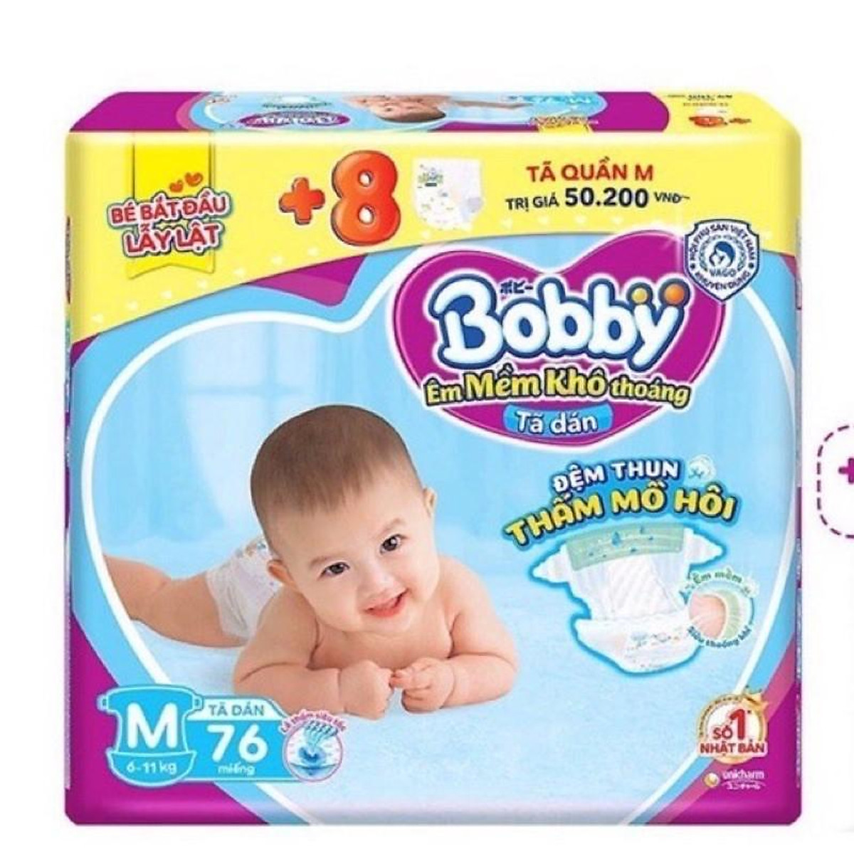 HCM - TÃ DÁN BOBBY MẪU MỚI SIZE M76/ M76 tặng