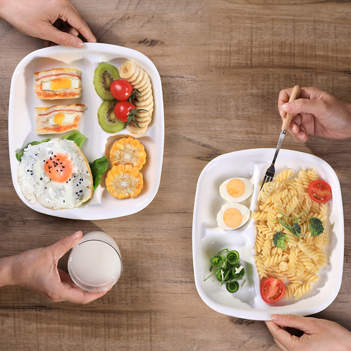 Khay chia 3 ngăn cho bé ăn dặm nội địa Nhật Bản