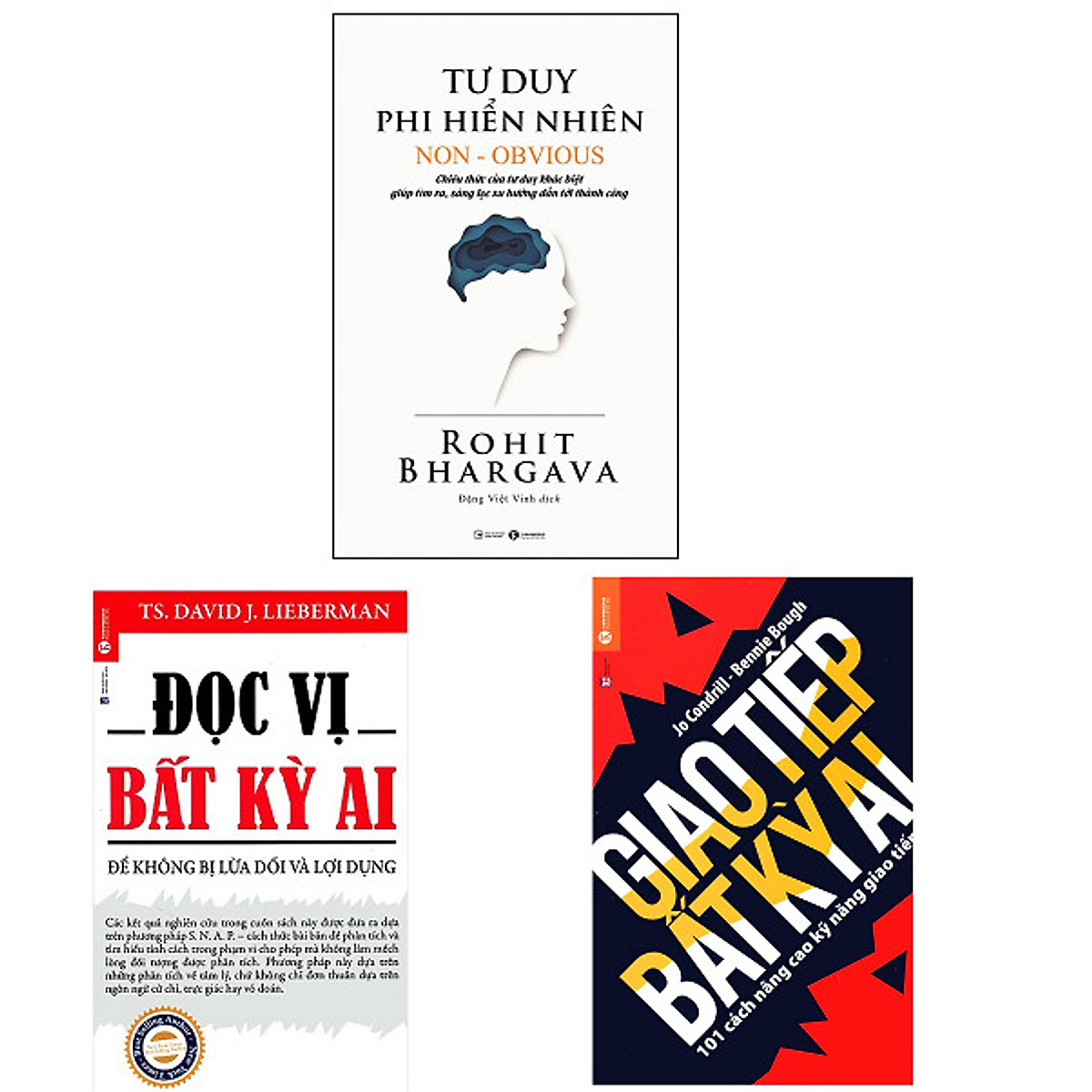 Bộ 3 cuốn sách kỹ năng sống cần thiết để hướng tới thành công: Đọc Vị Bất Kỳ Ai - Giao Tiếp Bất Kỳ Ai - Tư Duy Phi Hiển Nhiên