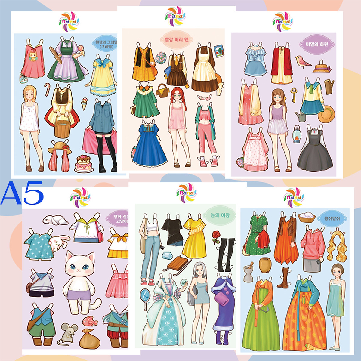 Búp bê giấy (paper doll) thay đồ thời trang đồ chơi cắt thủ công ...