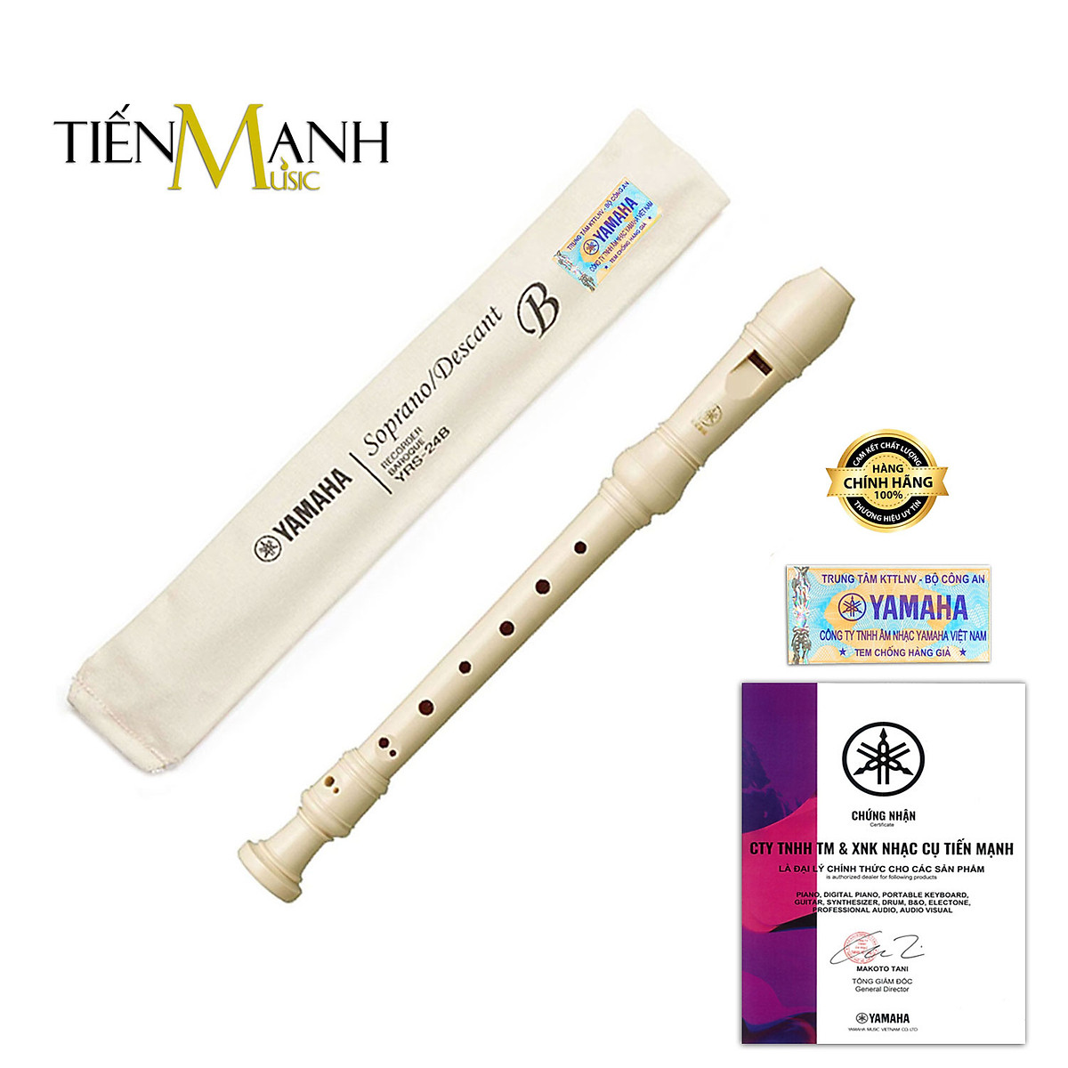 Sáo Recorder Soprano Yamaha YRS-24B Tone C (Đô) Hàng Chính Hãng