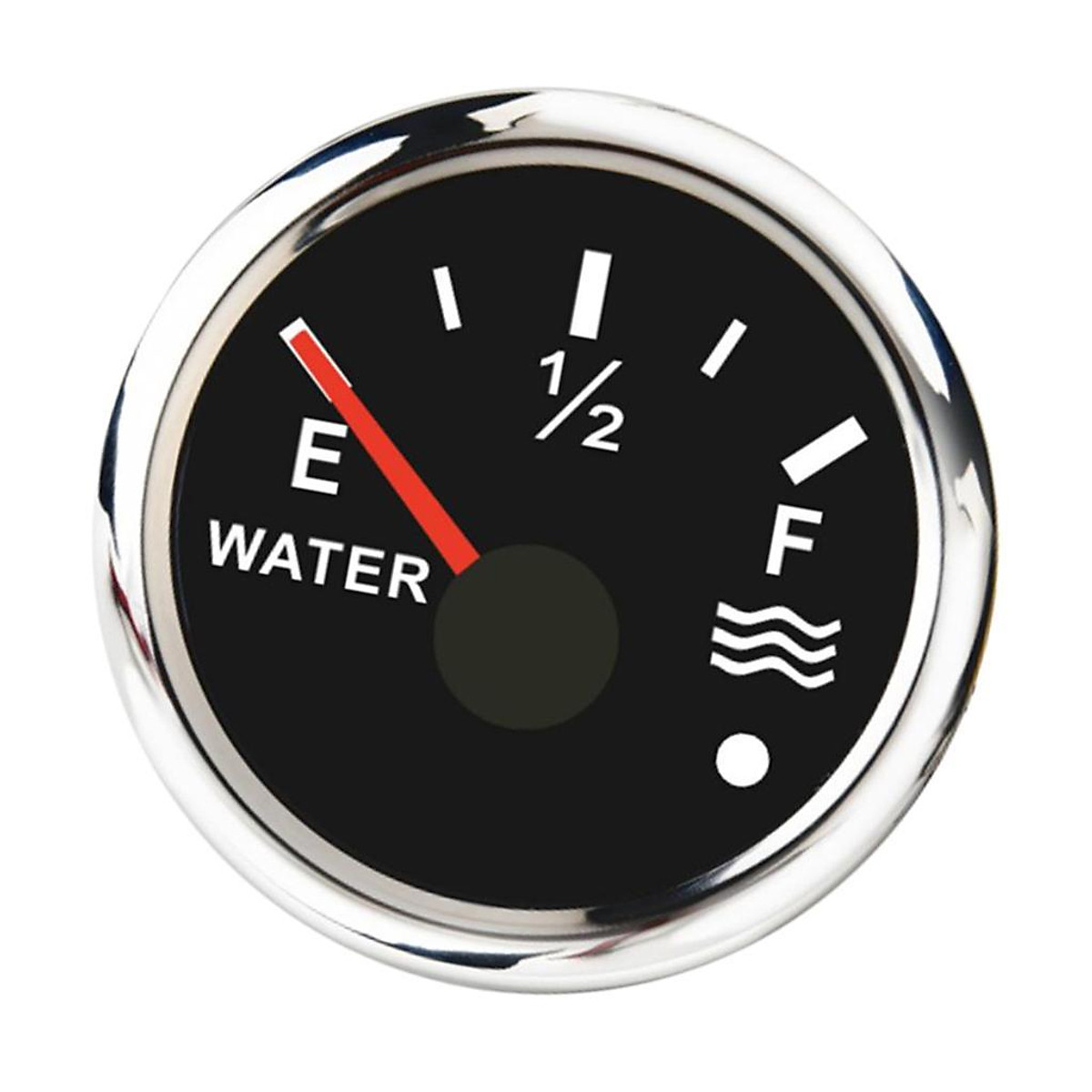 Water Level Gauge Boat Water Tank Level Gauge 12/24V 52mm Black/Chromed