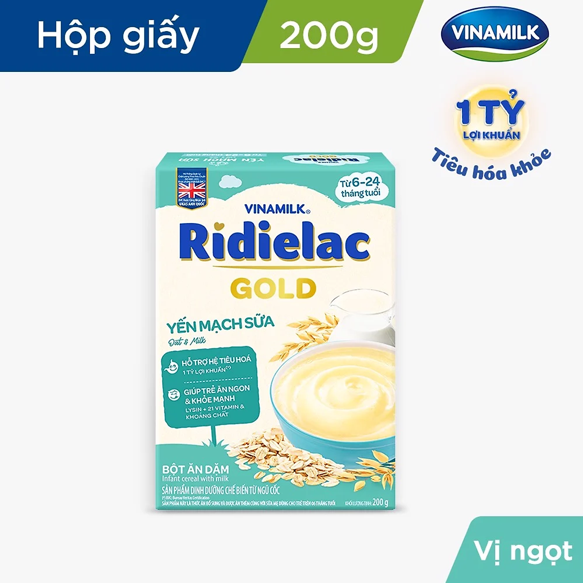 Bột Ăn Dặm Yến Mạch Sữa Vinamilk Ridielac (200g)