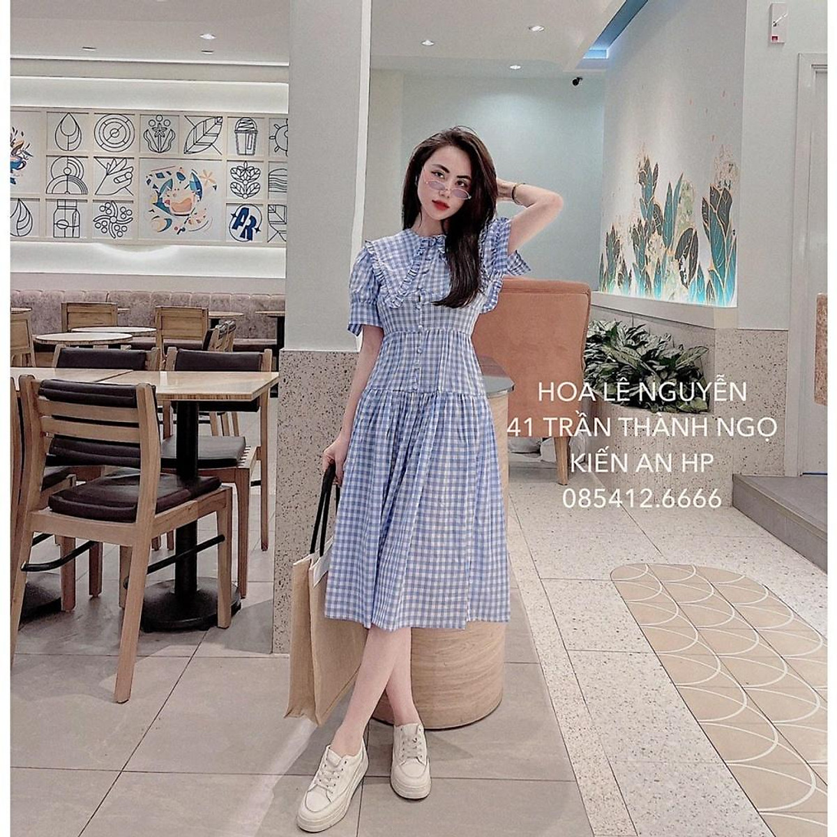 Chân váy dạ kẻ caro dáng dài