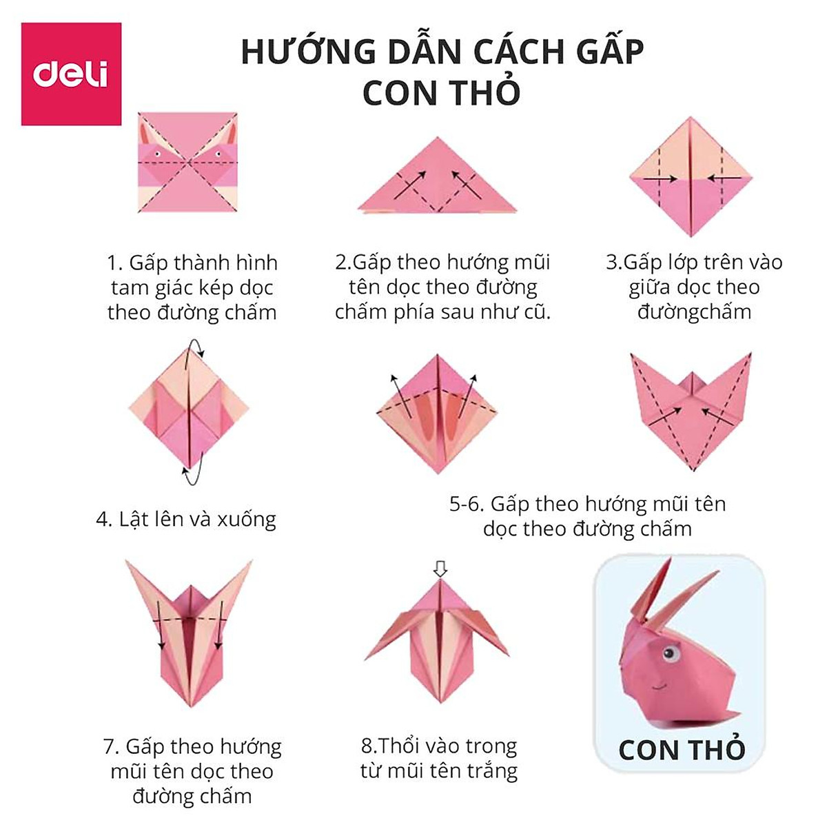 Mua Tệp 100 tờ giấy origami thủ công Deli hoạ tiết in sẵn 14x14cm ...