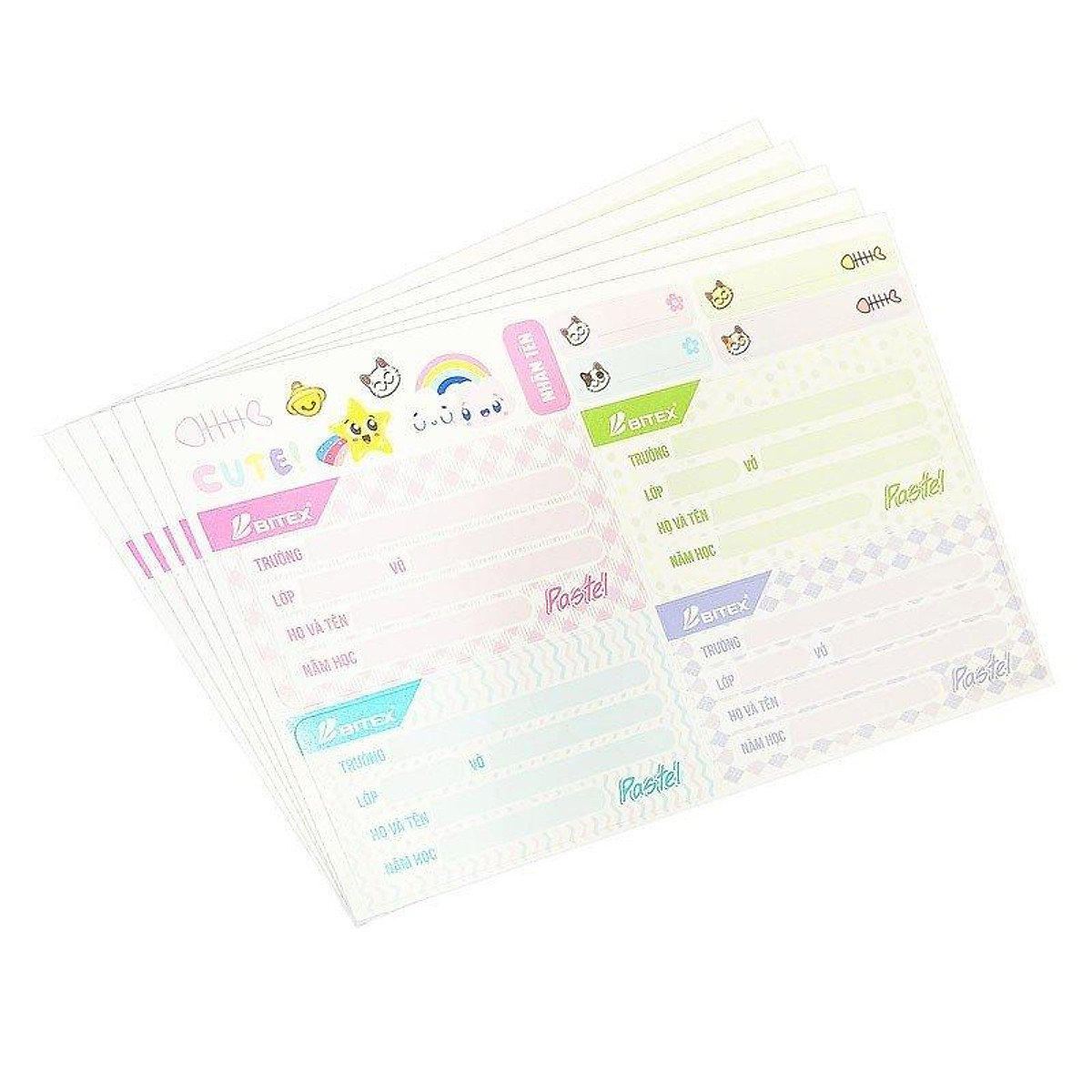 Nhãn Vở Pastel - Bitex LB06 (20 Nhãn)