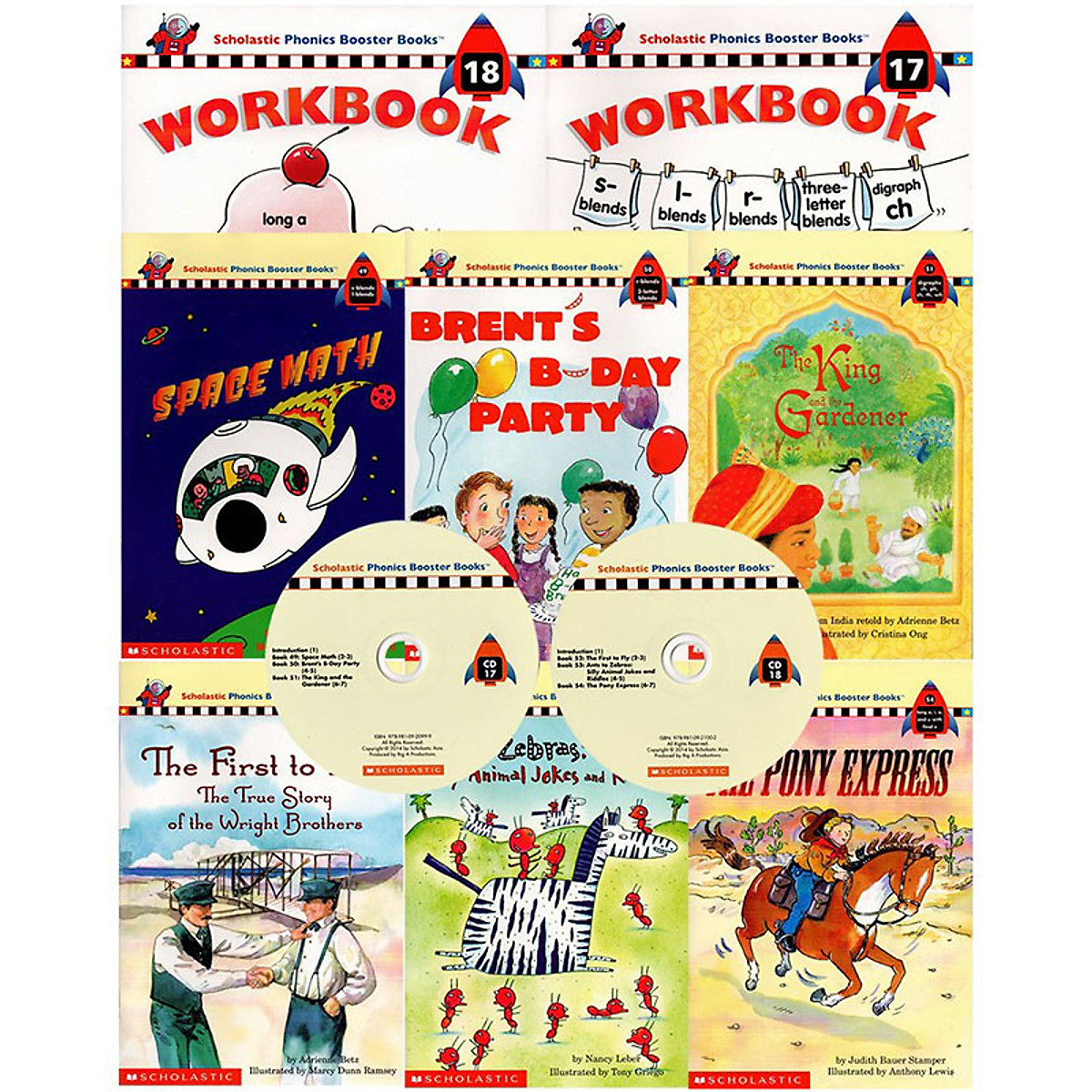 [Hàng thanh lý miễn đổi trả] Scholastic Phonics Booster Books : Box Set Level 9 (Include 6 Books, 2 Workbooks and 2 Audio CDs)