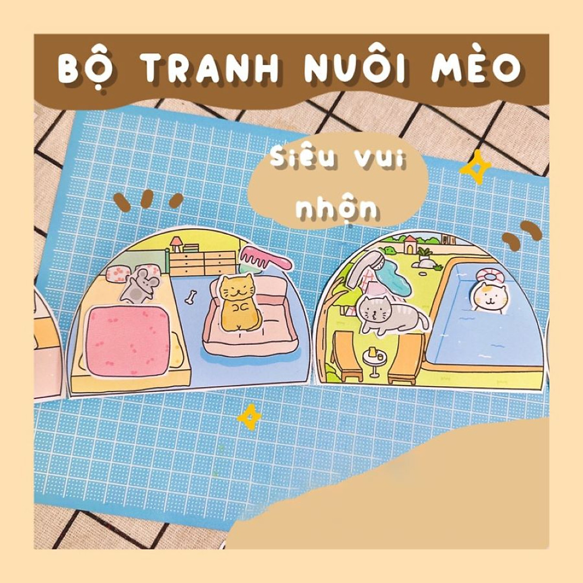 Bộ Tranh Tương Tác Cô Tiên Xanh - Nuôi Mèo