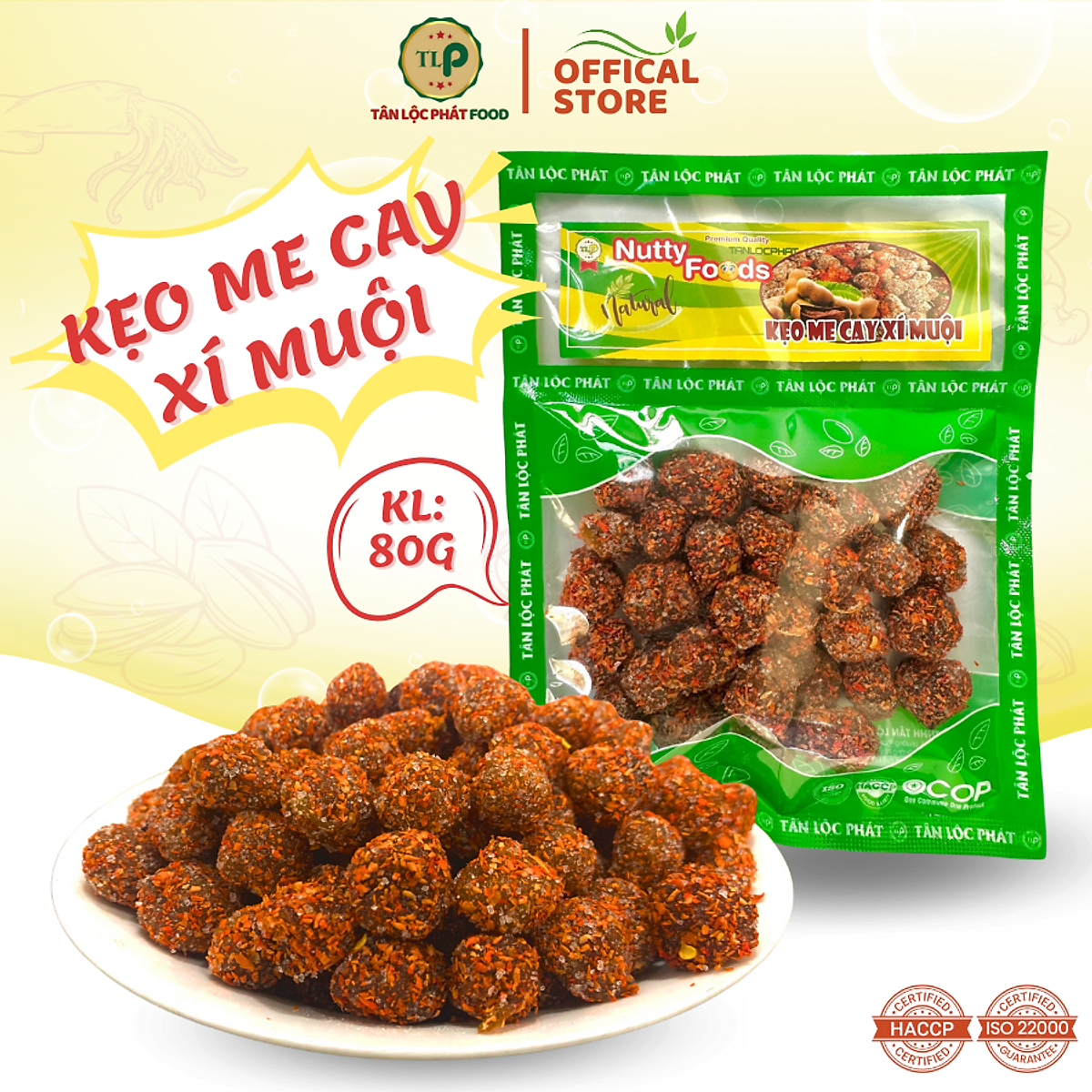 KẸO ME CAY XÍ MUỘI TÂN LỘC PHÁT - BỊCH 80G