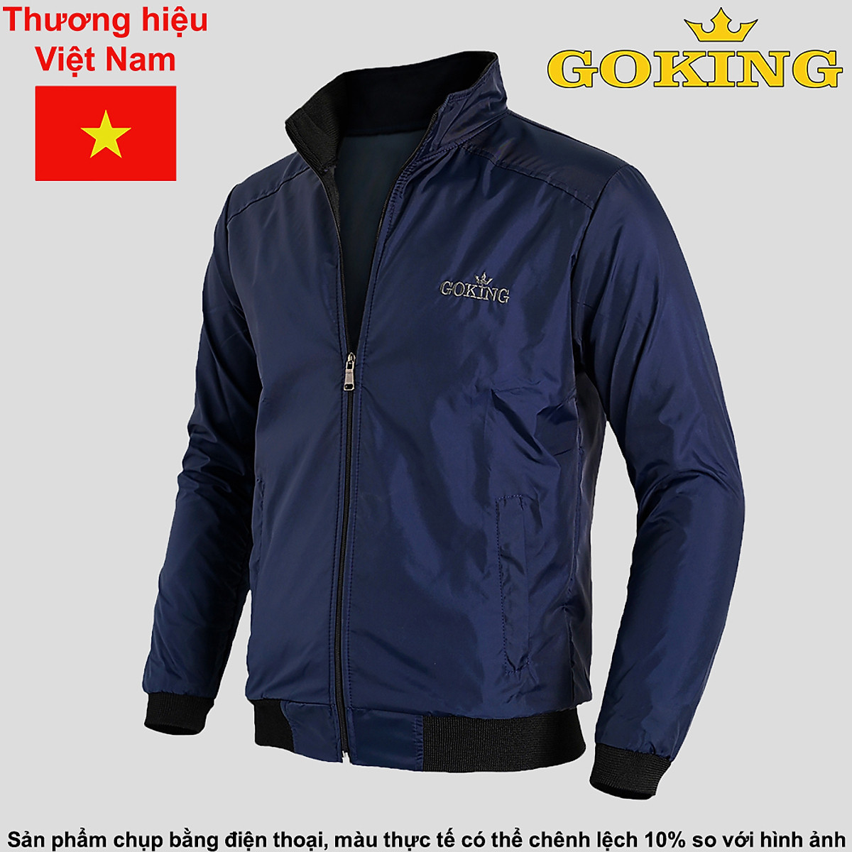Mua Áo khoác dù cách nhiệt GOKING cho nam nữ, áo khoác gió hàng hiệu Việt Nam cao cấp, chống gió lạnh, giữ ấm cơ thể - Xanh Đen - M (Khoảng Mua Áo Khoác Dù Cách Nhiệt Goking Cho Nam Nữ, Áo Khoác Gió Hàng Hiệu Việt Nam Cao Cấp, Chống Gió Lạnh, Giữ Ấm Cơ Thể - Xanh Đen - M (Khoảng