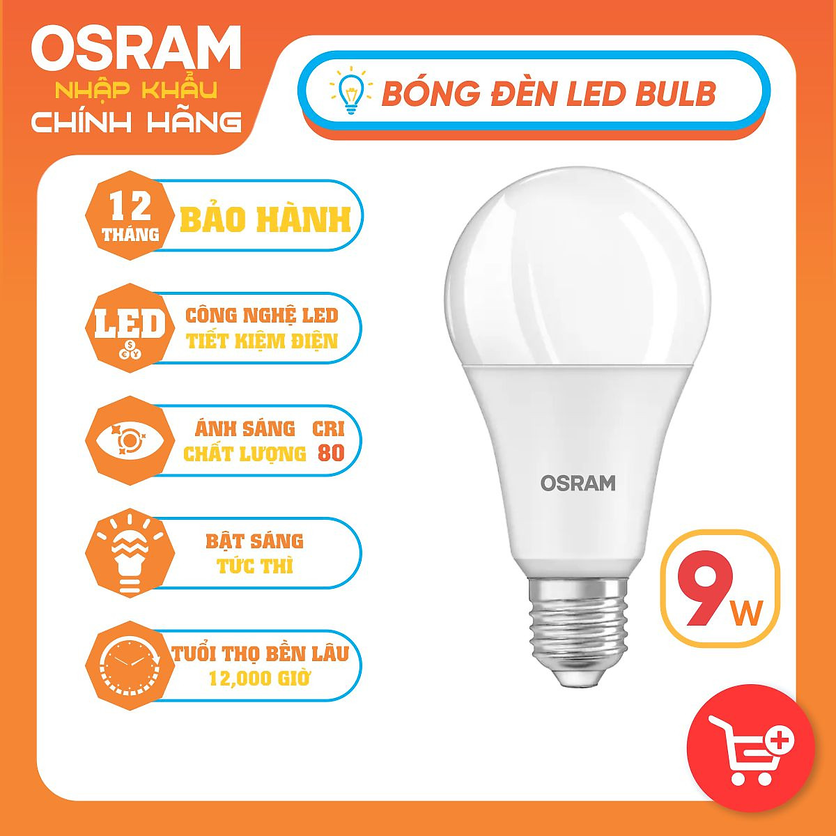 Bóng đèn LED Bulb E27 ECO CLASSIC A 9W OSRAM - Ánh sáng Trắng ...
