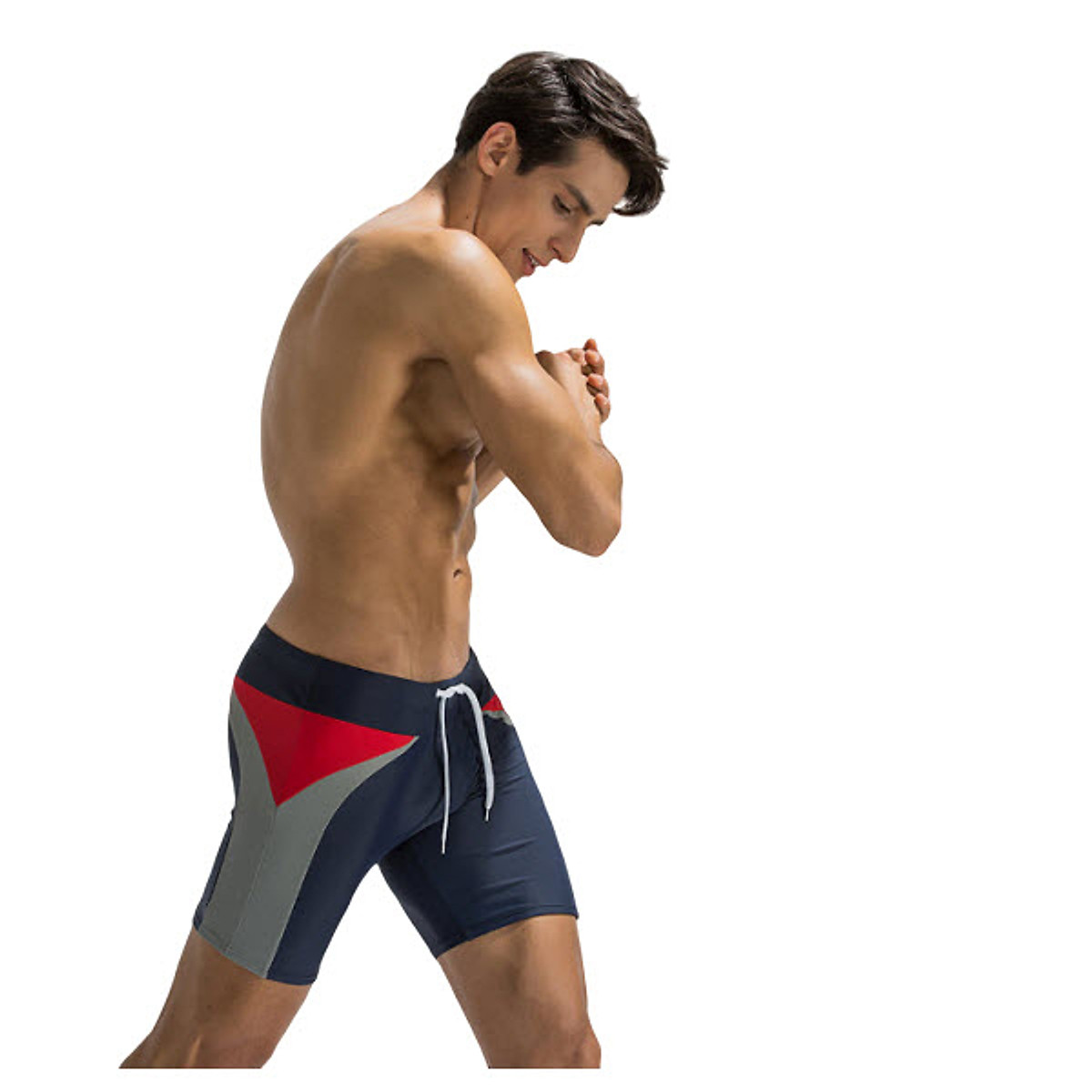 Quần bơi nam Boxer YESURE DEENYT Chất liệu Superfine polyester cao cấp , chống thấm , nhanh khô form Fitness thời trang (Tặng kèm nón bơi + bịt tai silicon) - Hàng Chính Hãng