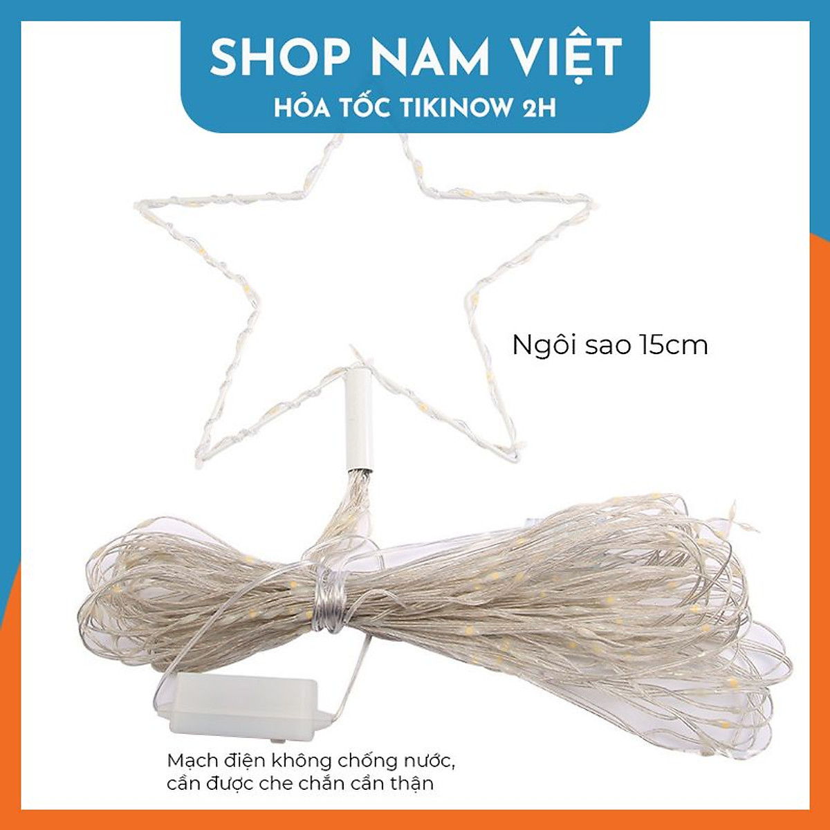Đèn Ngôi Sao Thả 9 Dây Led Hạt Gạo Trang Trí Ngoài Trời, Treo Cây Thông Giáng Sinh Noel