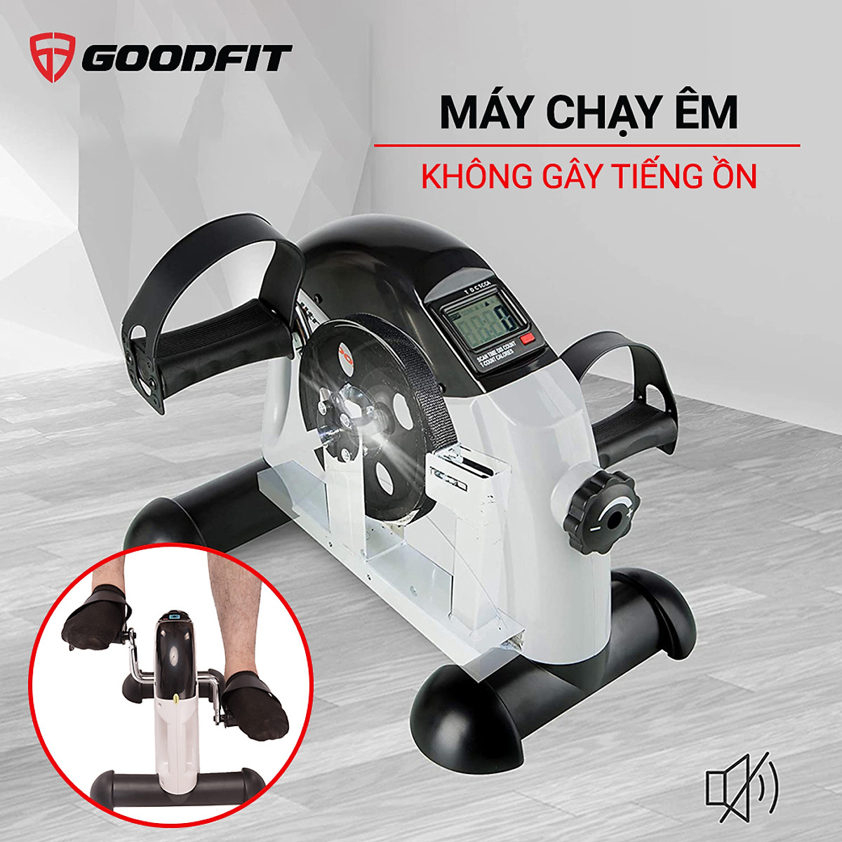 Xe đạp thể thao, máy đạp xe, xe đạp tập thể dục tại nhà GoodFit tùy chỉnh độ nặng, đồng hồ điện tử đo lường vòng đạp GF001PA