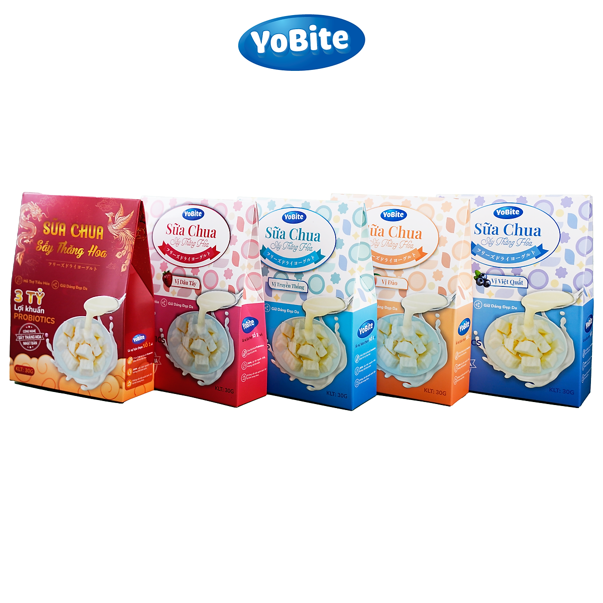 Sữa Chua Khô Sấy Thăng Hoa YOBITE Vị Truyền thống 30gr Hỗ Trợ Tiêu Hóa Tăng Cường Đề Kháng