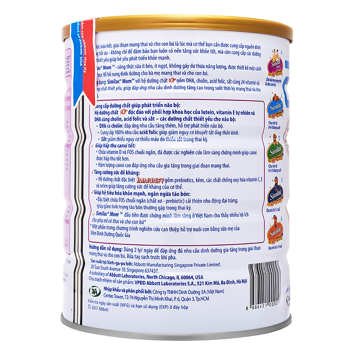 Sữa Bột Abbott Similac Mom Vani 900g