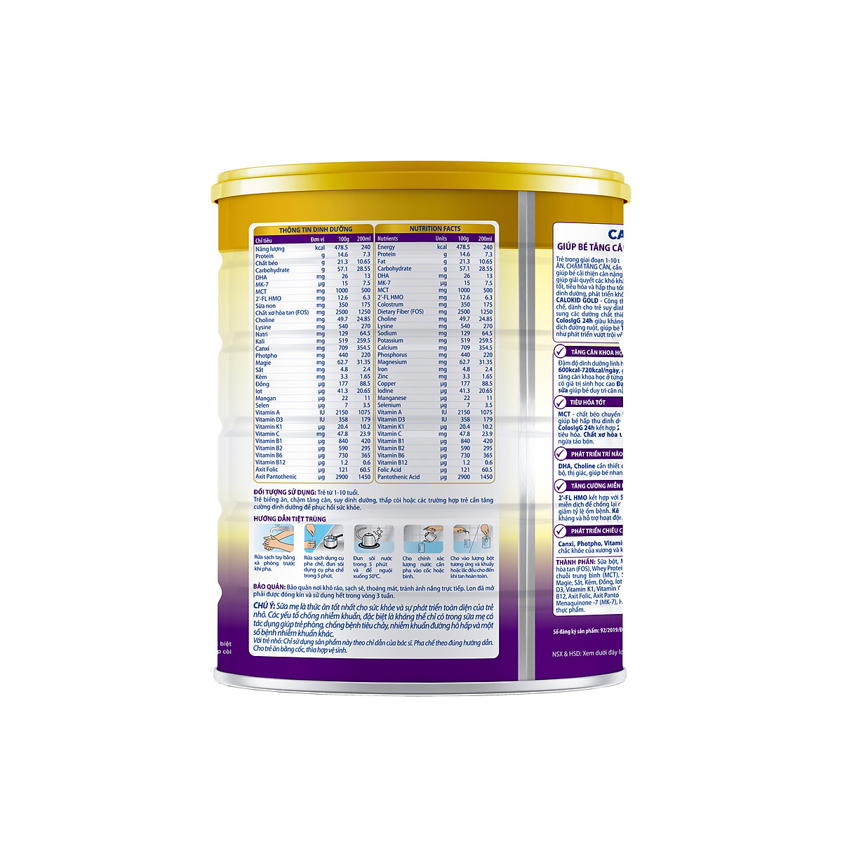 Sữa bột Calokid Gold 2+ 900g