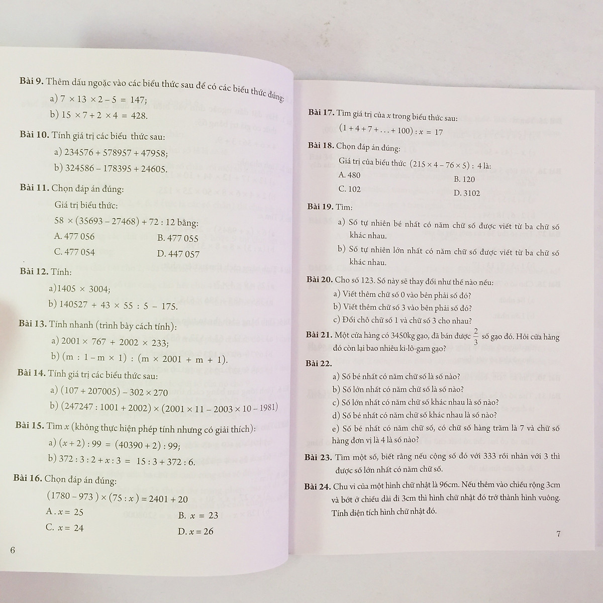 Combo Toán Nâng Cao và Bồi Dưỡng Học Sinh Giỏi Lớp 4 - Vở Bài Tập Toán Nâng Cao Lớp 4 (2 tập)