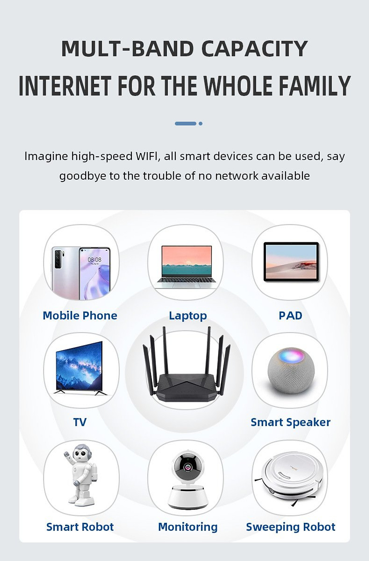 Phát wifi từ sim 4G B618 tích hợp 6 ăngten, bộ phát wifi 4G LTE có 4 cổng WAN/LAN, 6 ăngten Siêu Khỏe - hàng chính hãng