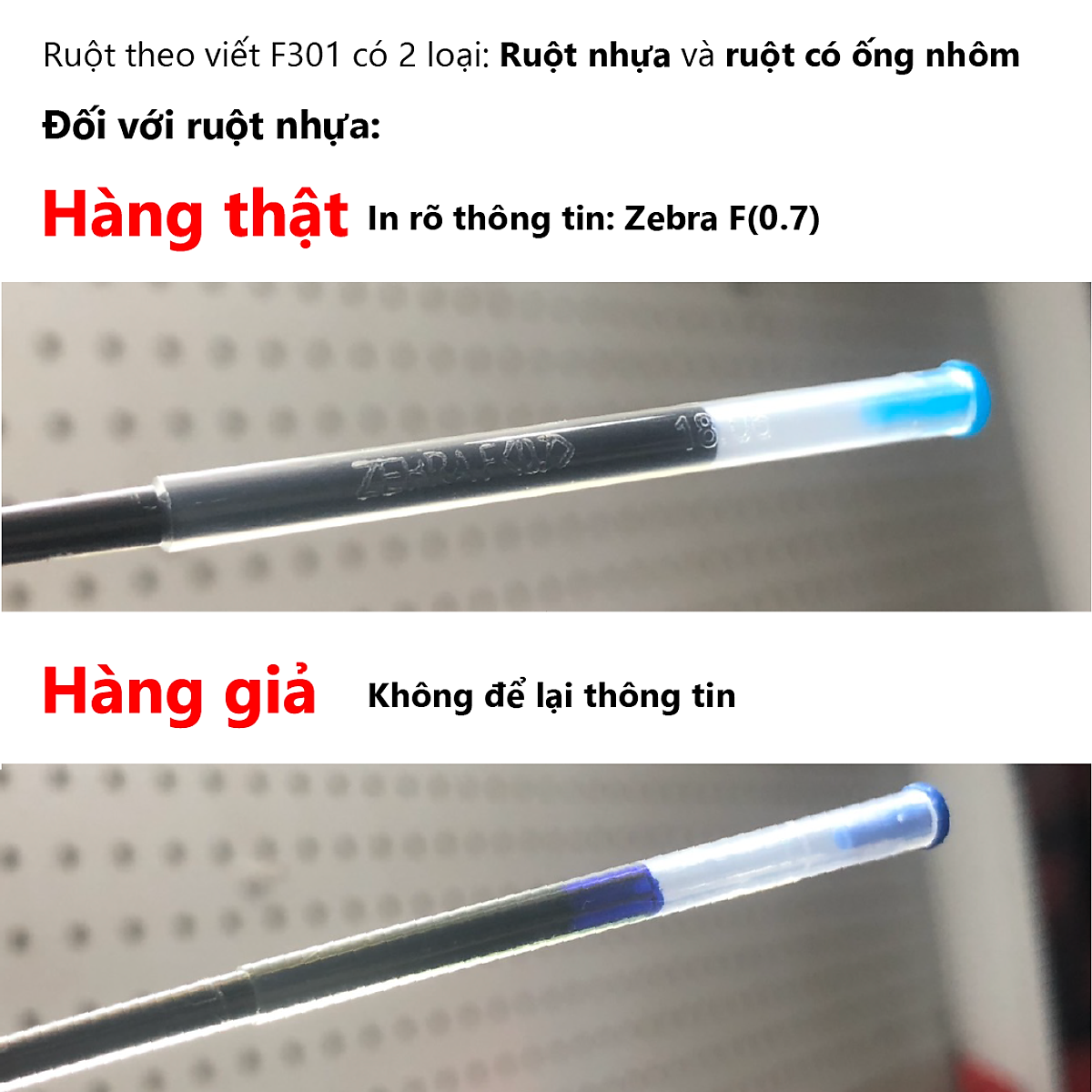 Viết bi bấm kim loại Zebra F301 0.7mm [Chính hãng] - mực xanh