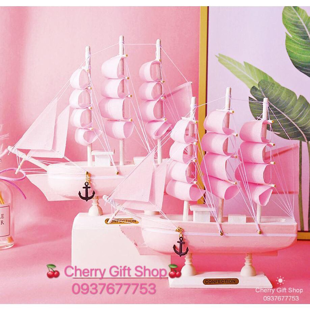 Mô hình thuyền gỗ thuận buồm xuôi gió lưu niệm quà tặng Việt Nam  Kích  thước Dài 28 cm cao 25 cm