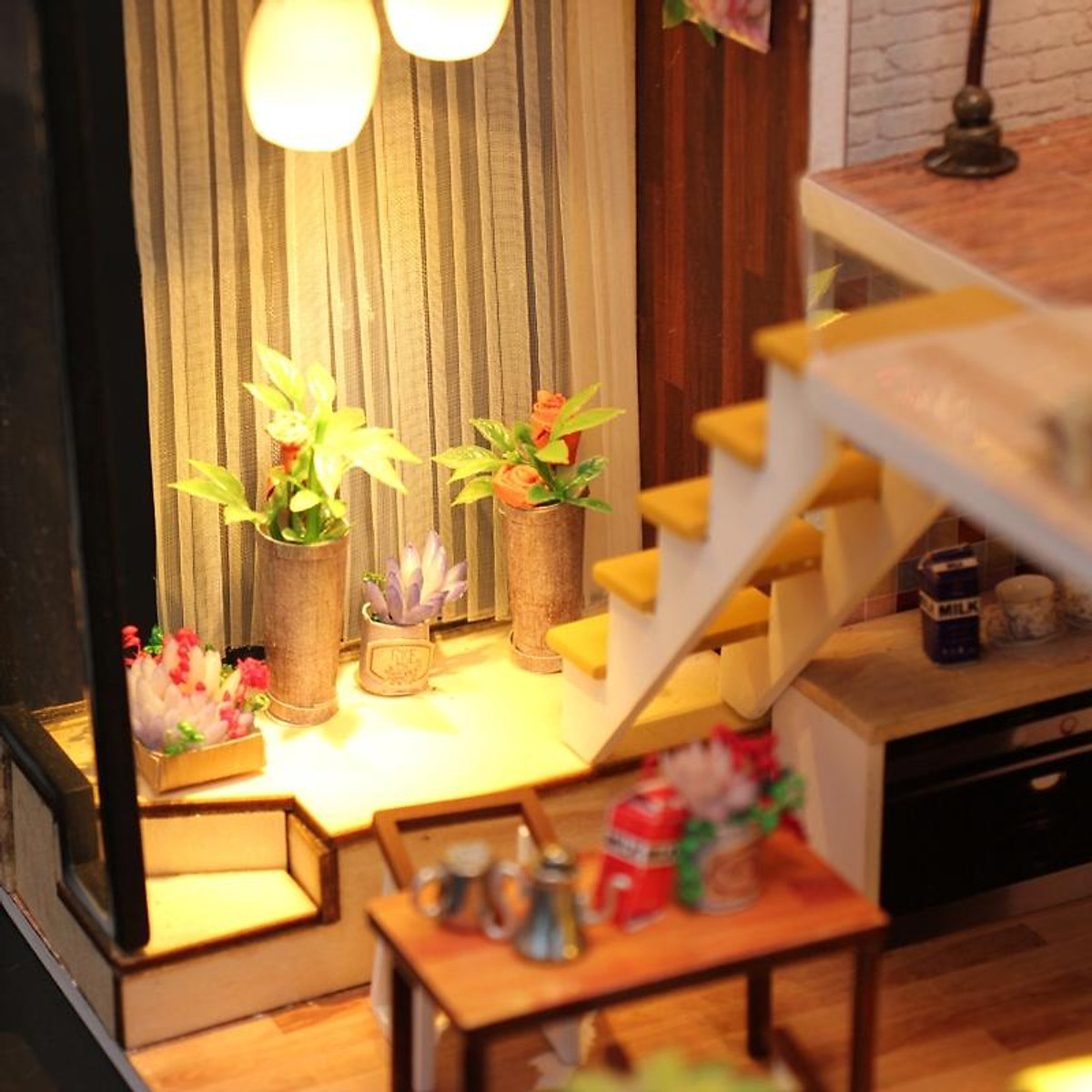 Kèm MICA DỤNG CỤKEO  CÓT NHẠC Mô hình nhà gỗ 3D DUPLEX VILLA tự lắp ráp  DOLLHOUSE DIY Quà tặng sinh nhật giáng sinh tự làm giá tốt Tháng 8 2023 