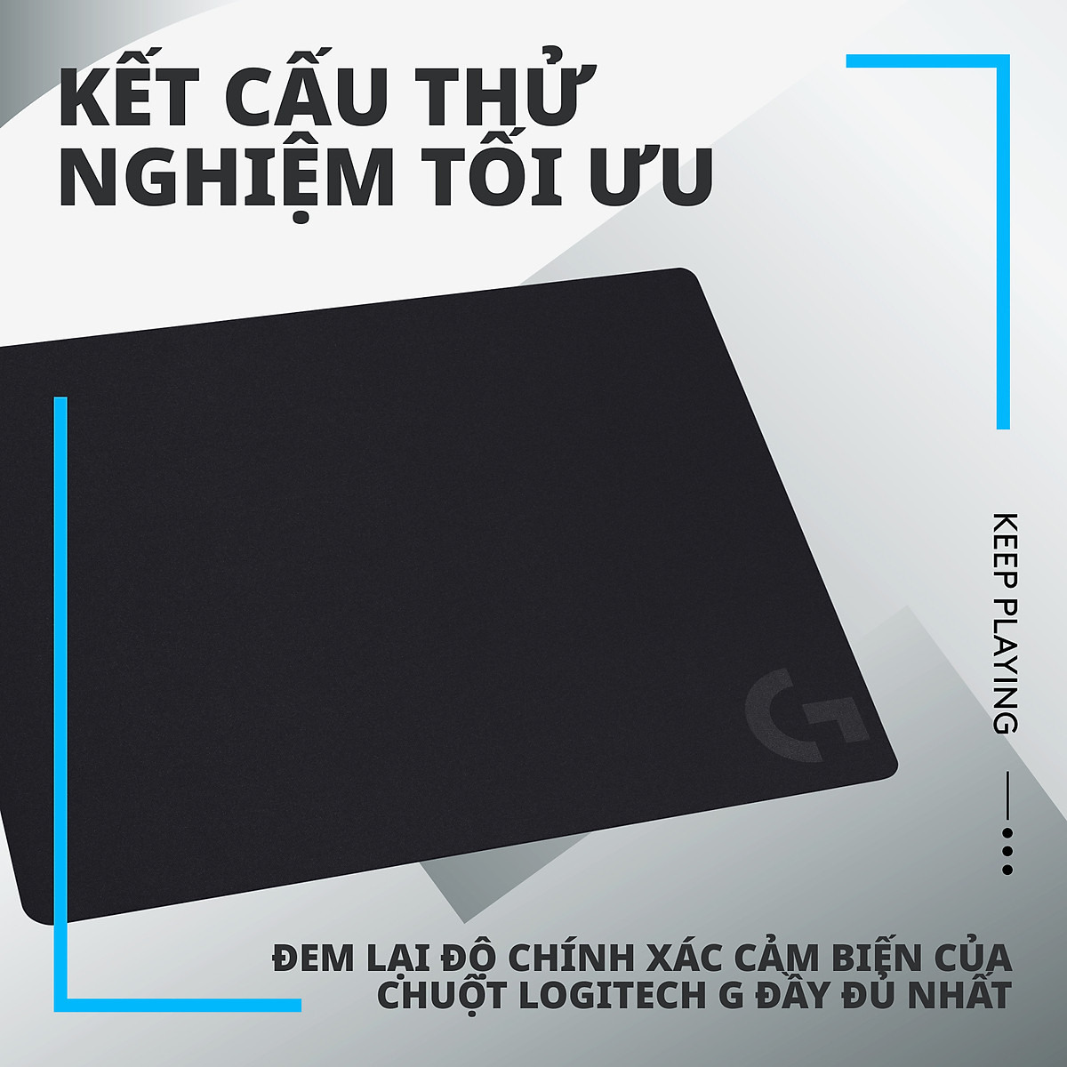 Bàn di chuột game Logitech G240 (Size L) tấm lót chuột chơi game bằng vải, tối ưu cho chơi game, ma sát, chống trượt kích thước 340x280x1mm (dài x rộng x dày) - Hàng Chính Hãng