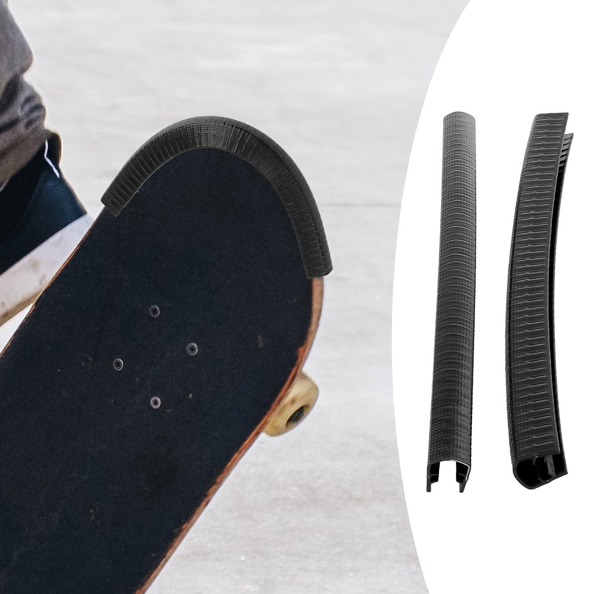 2Pcs Edge Protection Strip Longboard Skateboard Deck Guards Protector for  Outdoor Sports