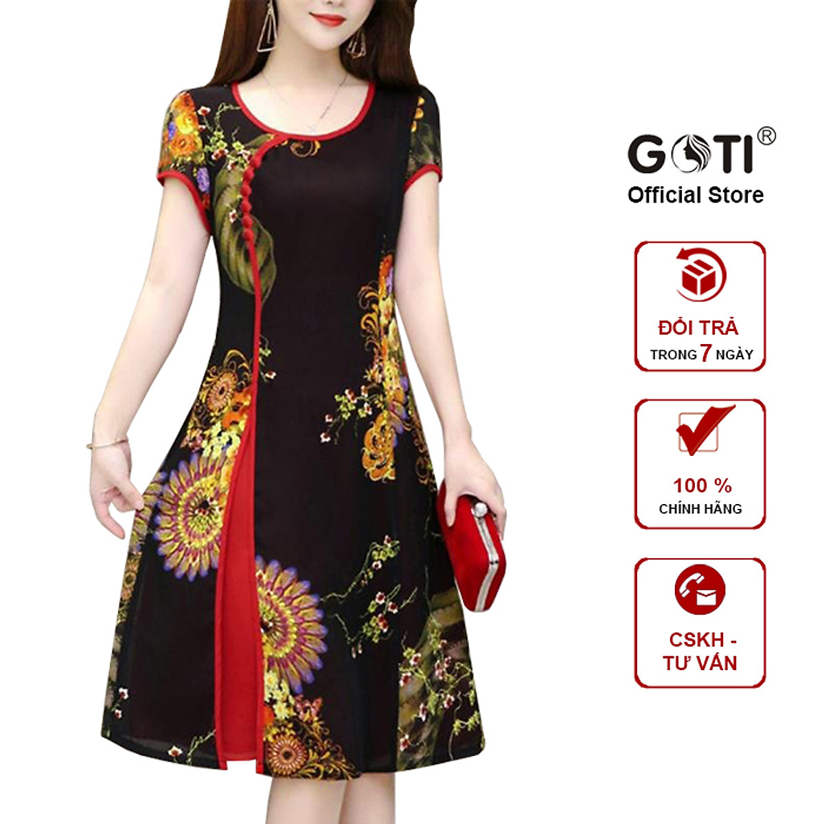 Váy Thiết Kế Cao Cấp Tiểu Thư ALICE Kiểu Dáng Ôm Eo Tôn Dáng Cùng Tay Bồng  Cổ Tàu Phối Cục Bọc Sang Trọng V751  Freeship Alice Official Store  VTC  Pay