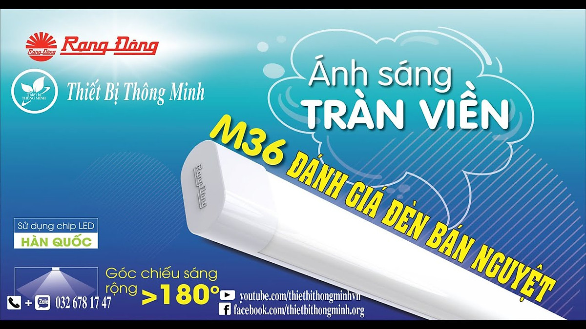Đèn LED Rạng Đông 40W Model: BD M36L 120 40W bán nguyệt tube dài 1m2 Hàng Chính hãng