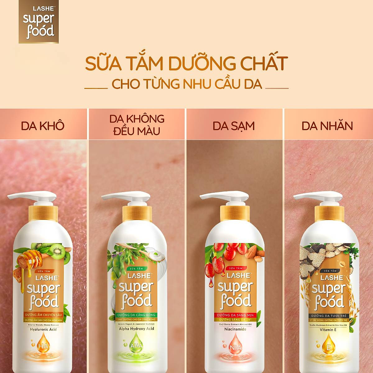 SỮA TẮM LASHE SUPERFOOD 610G