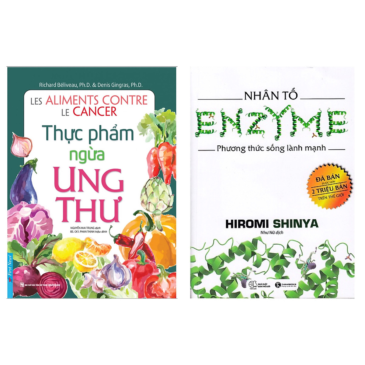 Combo 2 Cuốn Sách Sống Khỏe: Thực Phẩm Ngừa Ung Thư + Nhân Tố Enzyme - Phương Thức Sống Lành Mạnh (Tái Bản 2018) / Tặng Kèm Bookmark Happy Life