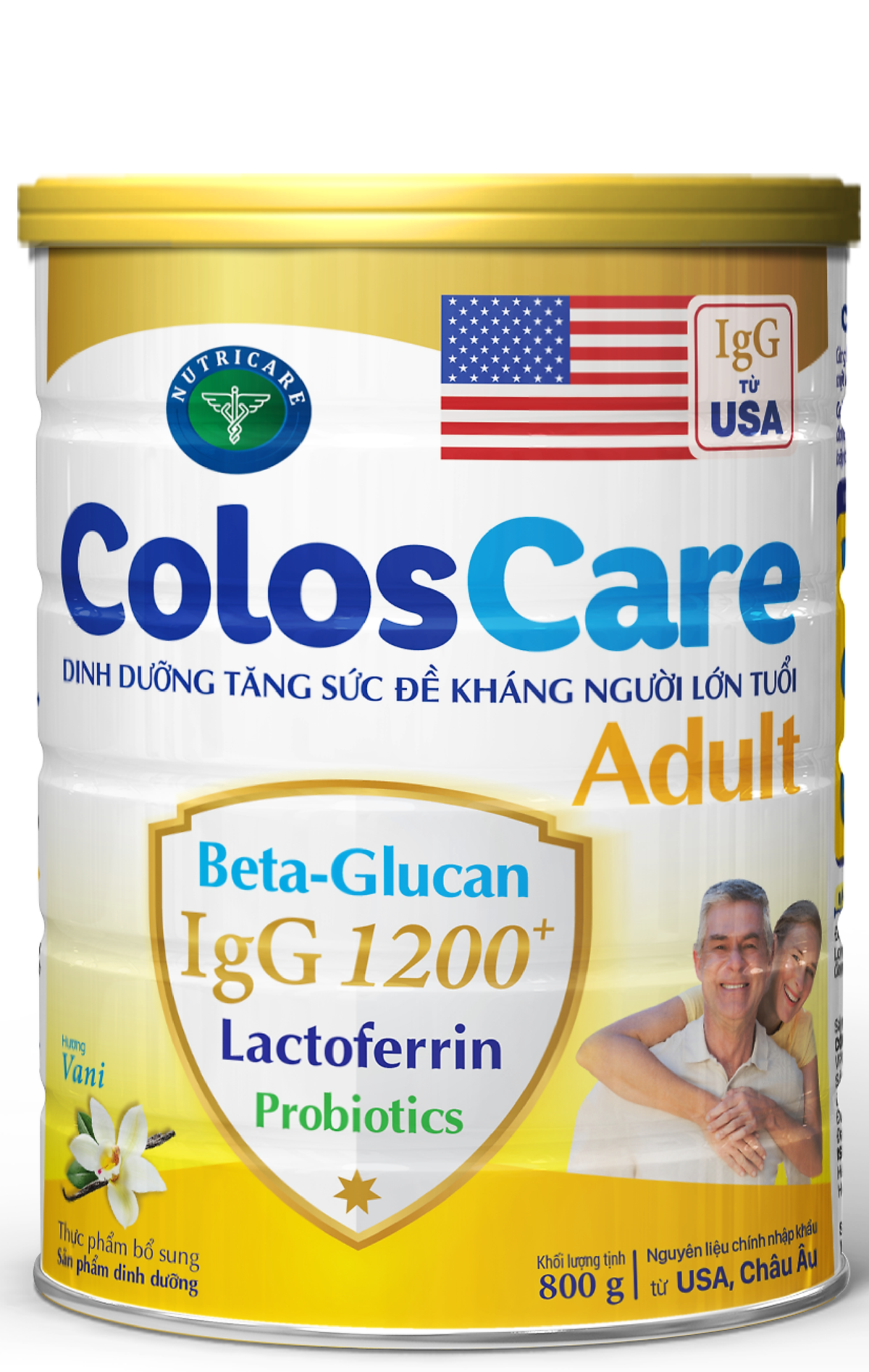 Sữa bột Colos Care Adult 800g - Dinh dưỡng tăng sức đề kháng người lớn tuổi