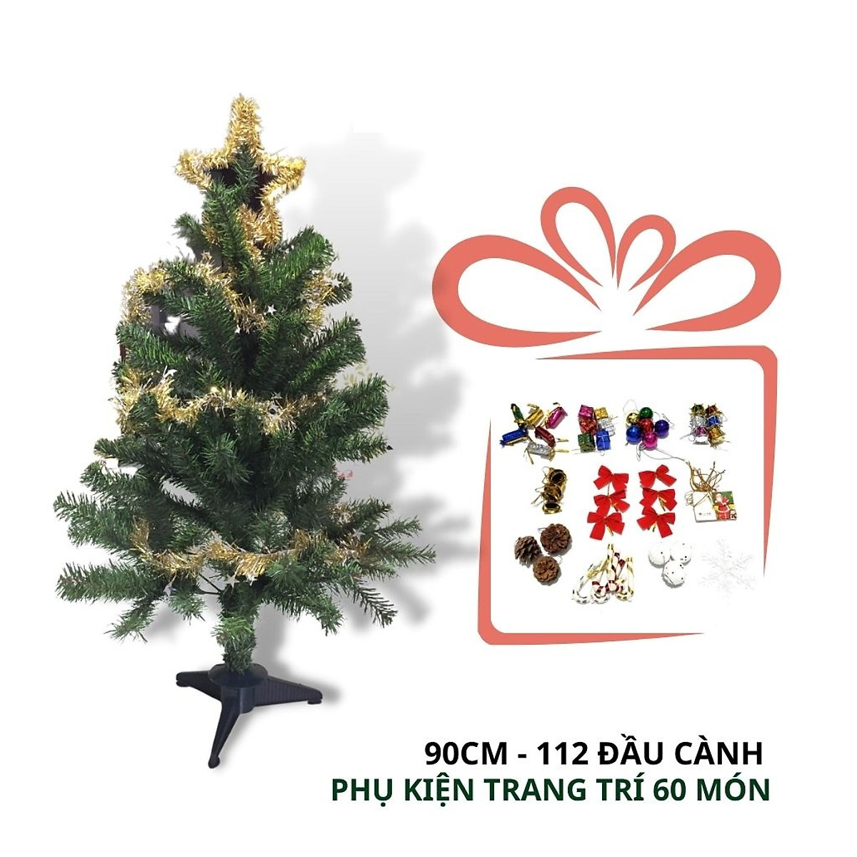 Cây Thông Noel 90cm Mini Để Bàn Full Phụ Kiện Trang Trí Giáng Sinh ...