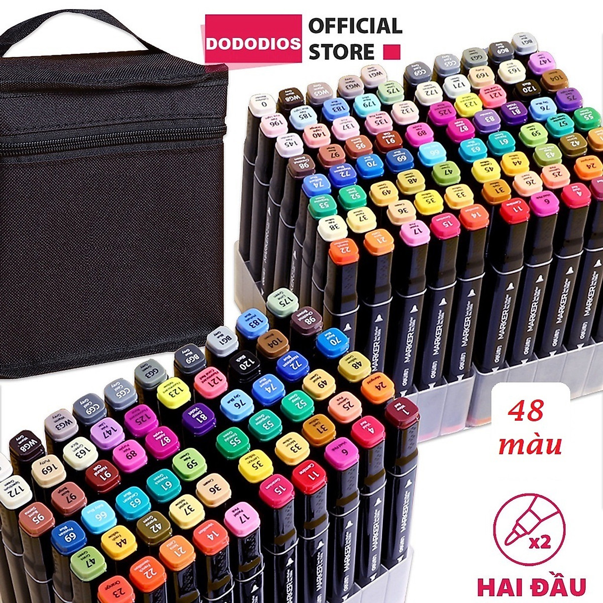 Bút màu marker chuyên nghiệp dododios - kèm túi vải, Bộ 48 Bút Màu Dạ Maker Touch 2 Đầu Họa Cụ Để Vẽ Tranh, Tô Màu, Vẽ Anime, Highlight, Take Note - Chính Hãng Dododios Bút Màu Marker Chuyên Nghiệp Dododios - Kèm Túi Vải, Bộ 48 Bút Màu Dạ Maker Touch 2 Đầu Họa Cụ Để Vẽ Tranh, Tô Màu, Vẽ Anime, Highlight, Take Note - Chính Hãng Dododios