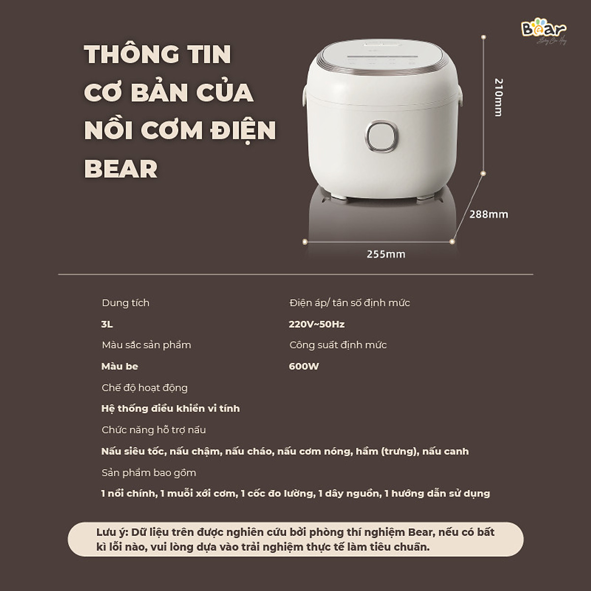 Nồi Cơm Điện Tử Bear 3L Lòng Nồi 5 Lớp Đa Năng Nấu Cơm Nấu Cháo Hầm Hấp Hâm Nóng Hẹn Giờ Lên Đến 12 Tiếng SB-NC30A - HÀNG CHÍNH HÃNG