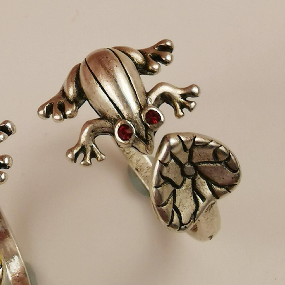 Frog Ring Silver Frog Open Rings Matching Frog Rings Adjustable ...