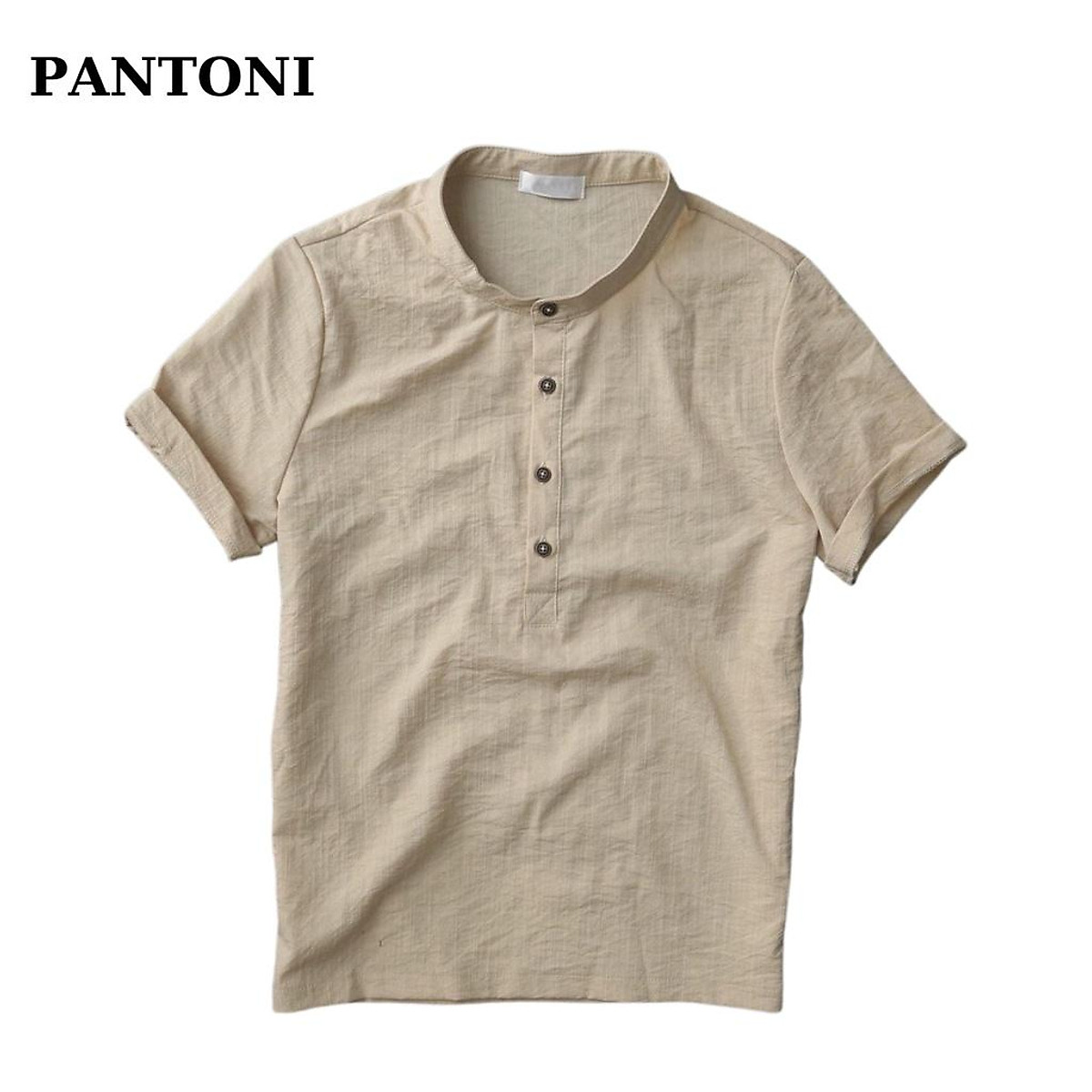 Áo đũi nam côc tay pantoni, Áo sơ mi đũi nam ngắn tay cổ tàu 4 Áo Đũi Nam Côc Tay Pantoni, Áo Sơ Mi Đũi Nam Ngắn Tay Cổ Tàu 4