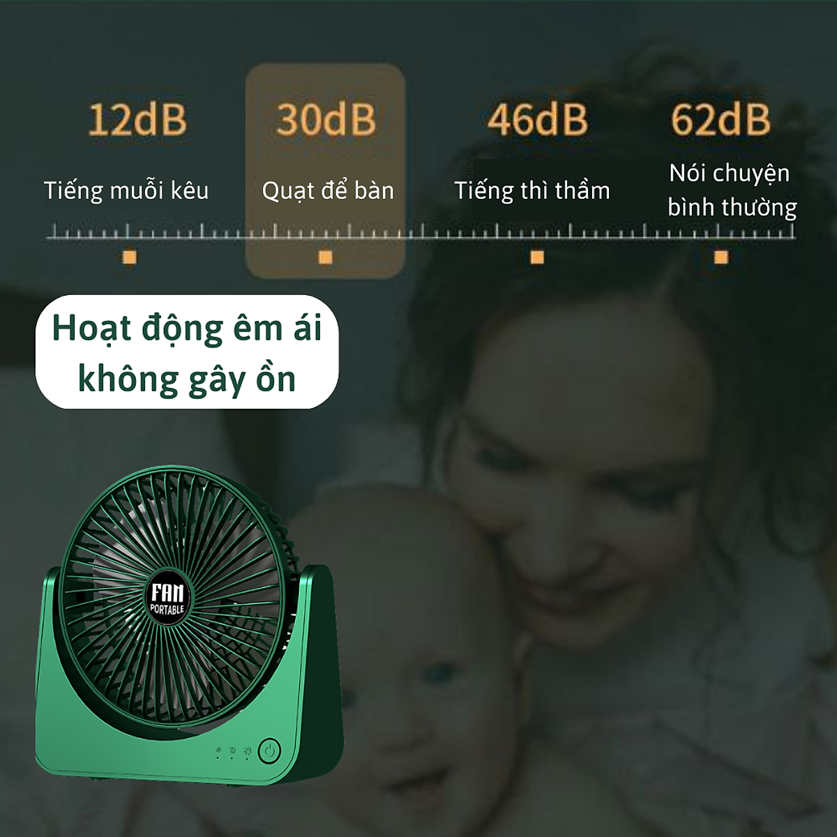Quạt mini để bàn, quạt tích điện usb CTFAST V01,điều chỉnh xoay 210 độ, không gây ồn, pin sạc dung lượng cao - Hàng chính hãng