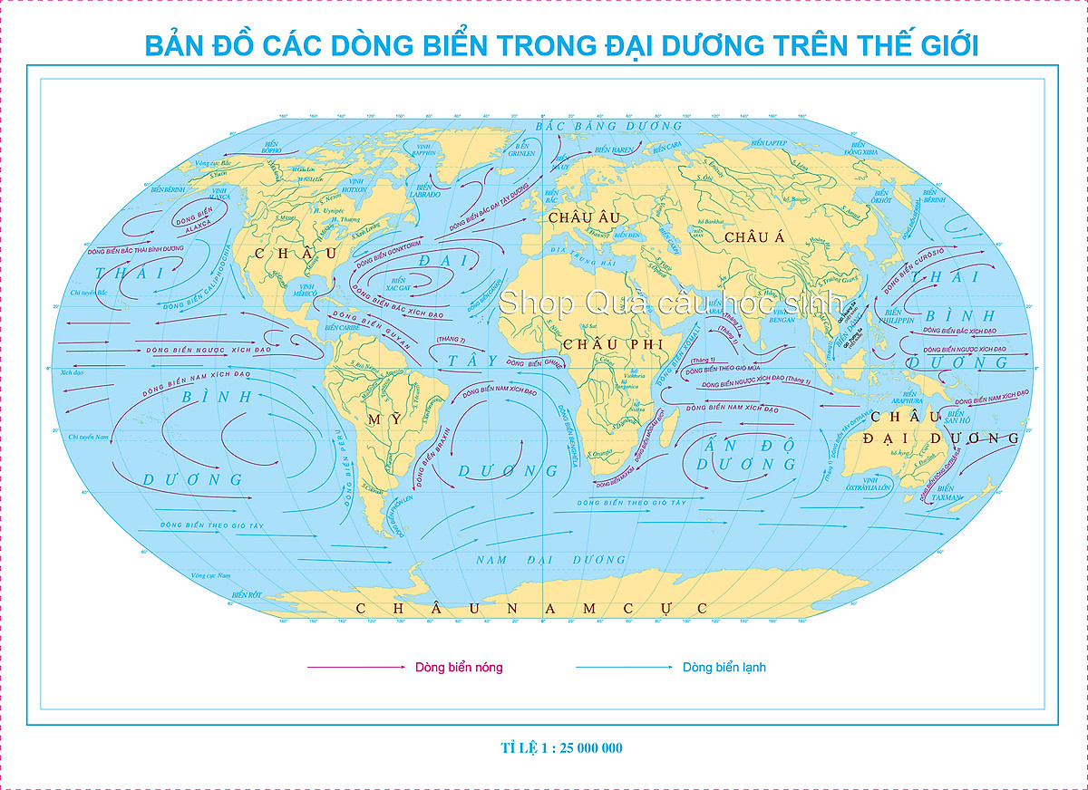 Dòng biển và Đại dương trên trái đất khổ A0 (84x120cm) - Dụng cụ ...