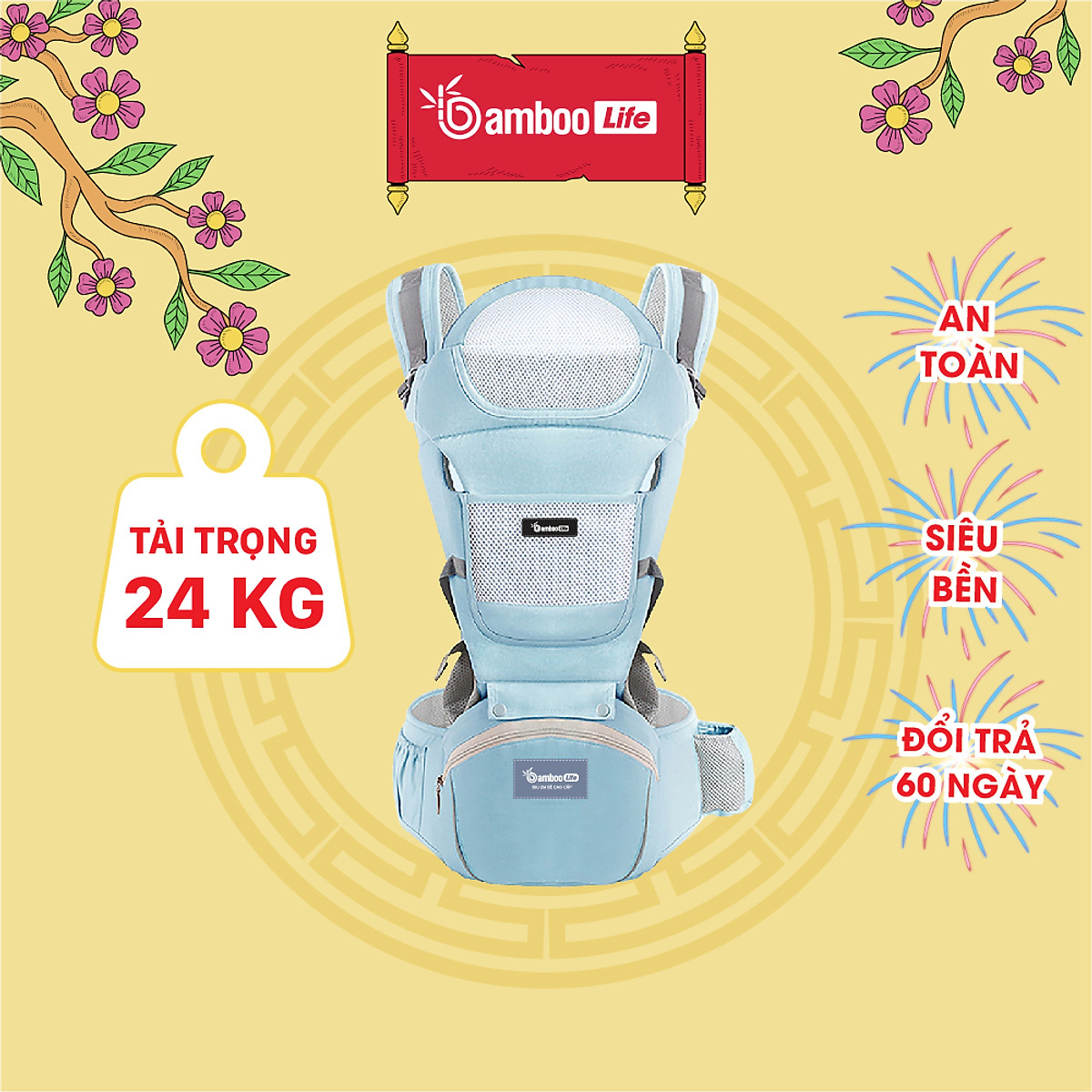 Mua Địu em bé Bamboo Life BL031, địu 4 tư thế có đỡ cổ địu bé sơ sinh 0-36 tháng trợ lực, đa chức năng có ghế chống gù siêu nhẹ cho trẻ em đi xe máy, đi chơi, đi siêu thị an toàn - xanh nhạt tại Bamboo Life Official Store Mua Địu Em Bé Bamboo Life Bl031, Địu 4 Tư Thế Có Đỡ Cổ Địu Bé Sơ Sinh 0-36 Tháng Trợ Lực, Đa Chức Năng Có Ghế Chống Gù Siêu Nhẹ Cho Trẻ Em Đi Xe Máy, Đi Chơi, Đi Siêu Thị An Toàn - Xanh Nhạt Tại Bamboo Life Official Store