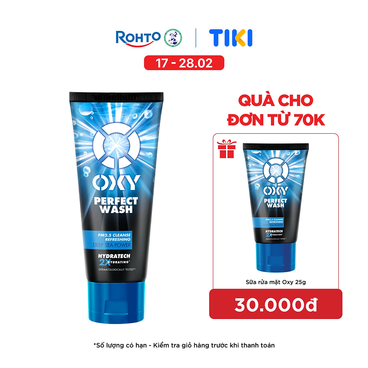 Sữa rửa mặt cho nam Oxy sạch sâu mát lạnh dạng kem Oxy Perfect Wash 100g