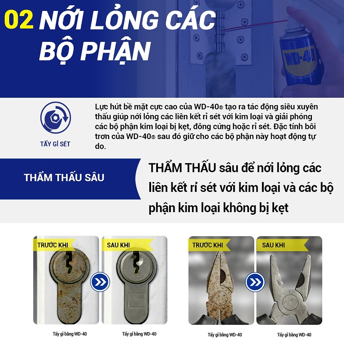 Chai Xịt Tẩy Rỉ Sét WD-40 Multi-Use Product Dầu Chống Rỉ Bôi Trơn, Chống Ẩm, Vệ Sinh Làm Sạch Đa Năng Bảo Dưỡng Xe, Đồ Dùng Gia Đình - Hàng Chính Hãng
