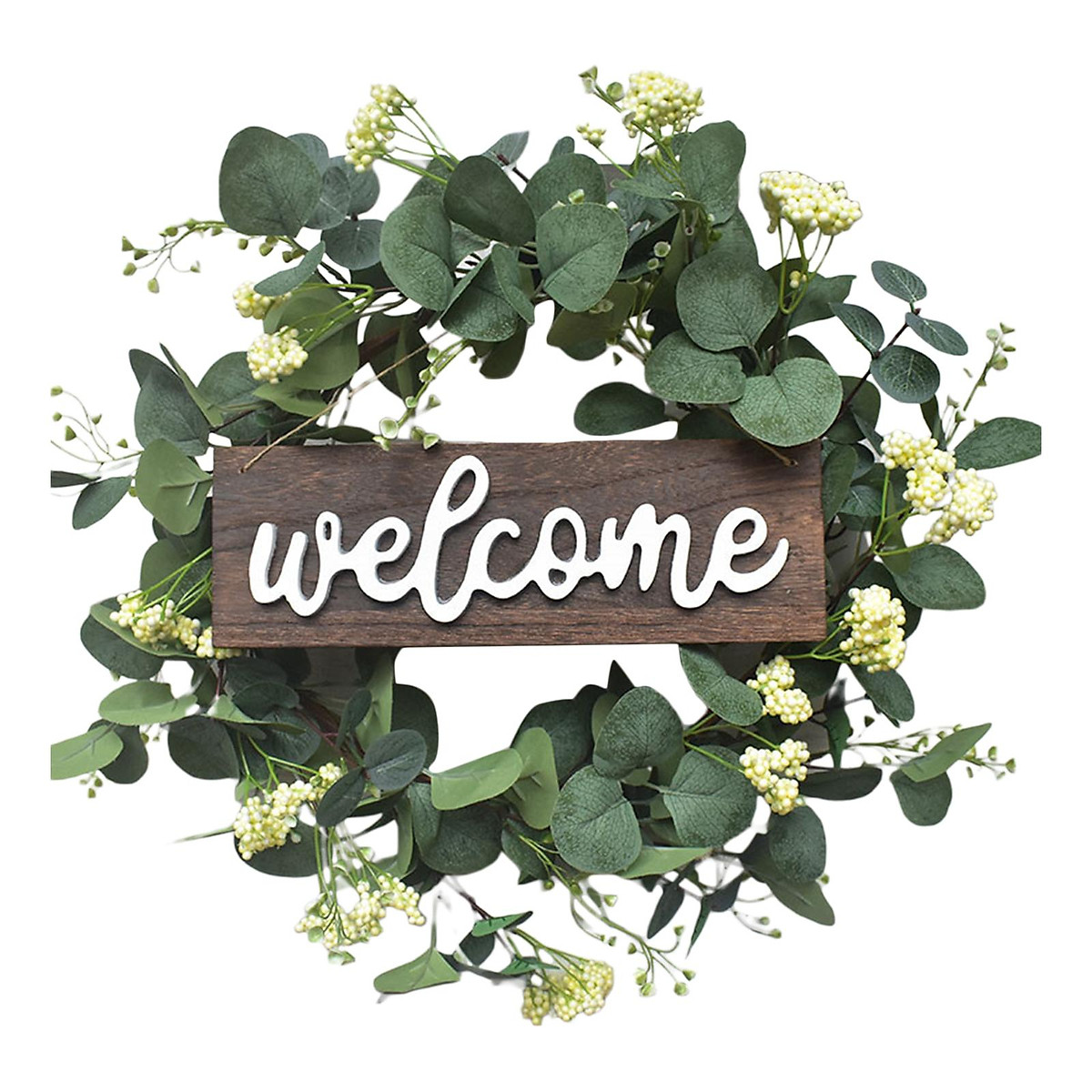 Welcome Sign Wooden Hanging Porch Wall Wreaths, Front Door Decor ...