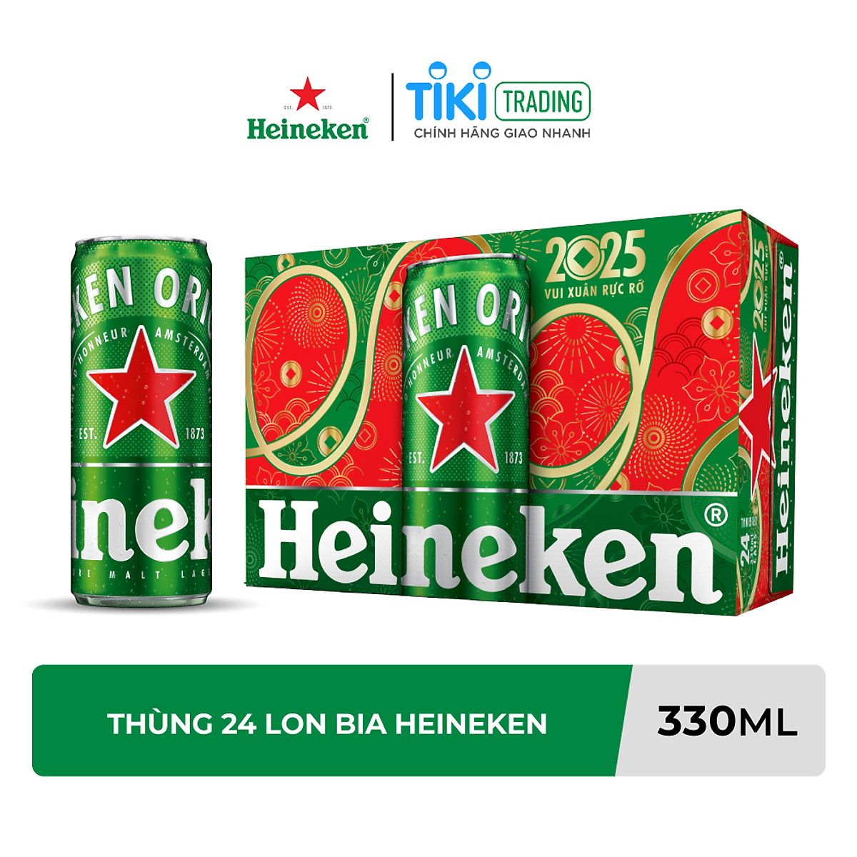 {Freeship 50K} Thùng 24 Lon Bia Heineken 330ml / Lon